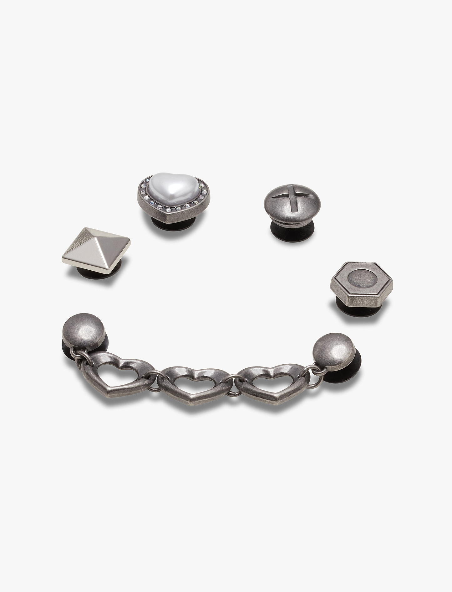 Crocs Silver Romantic -  מארז 5 ג'יביטים קרוקס