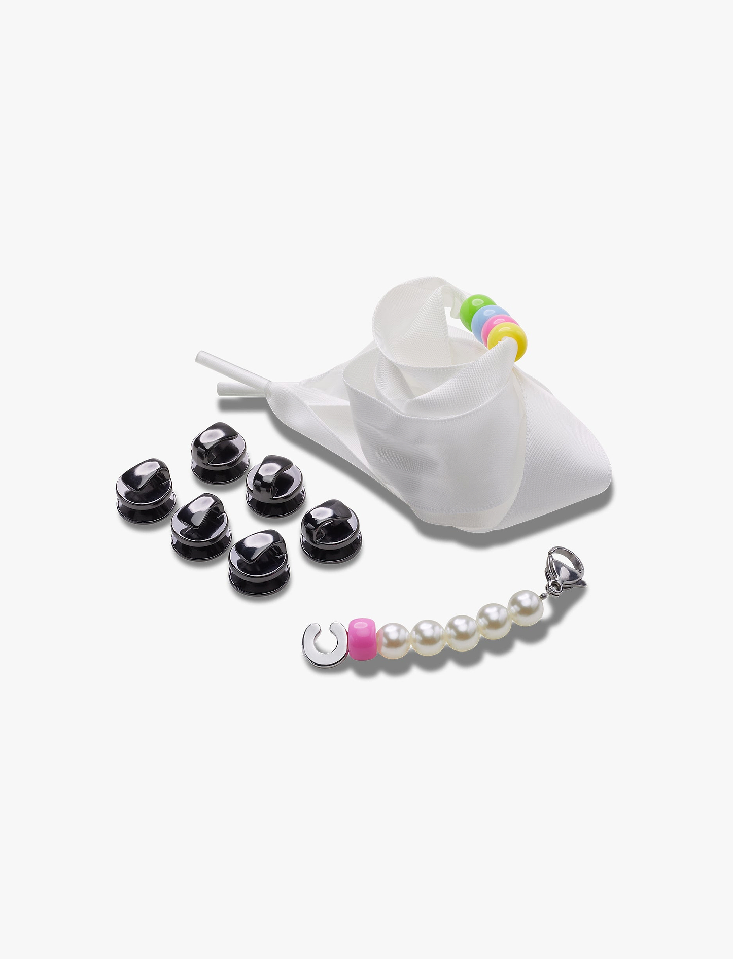 Crocs Jibbitz Lace Bead and Chain 5 Pack - מארז 5 ג'יביטים קרוקס תחרה, חרוזים ושרשרת