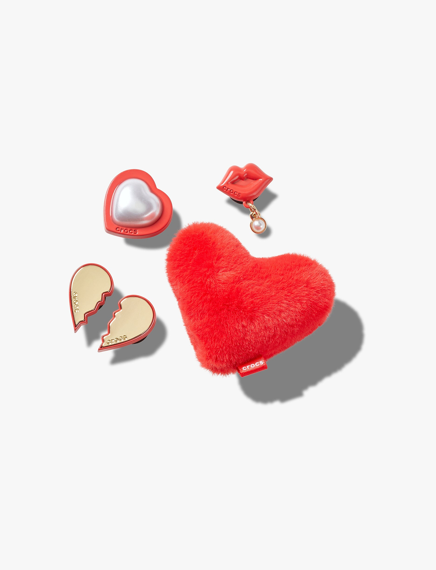 Crocs Red Valentines - מארז 5 ג'יביטים קרוקס
