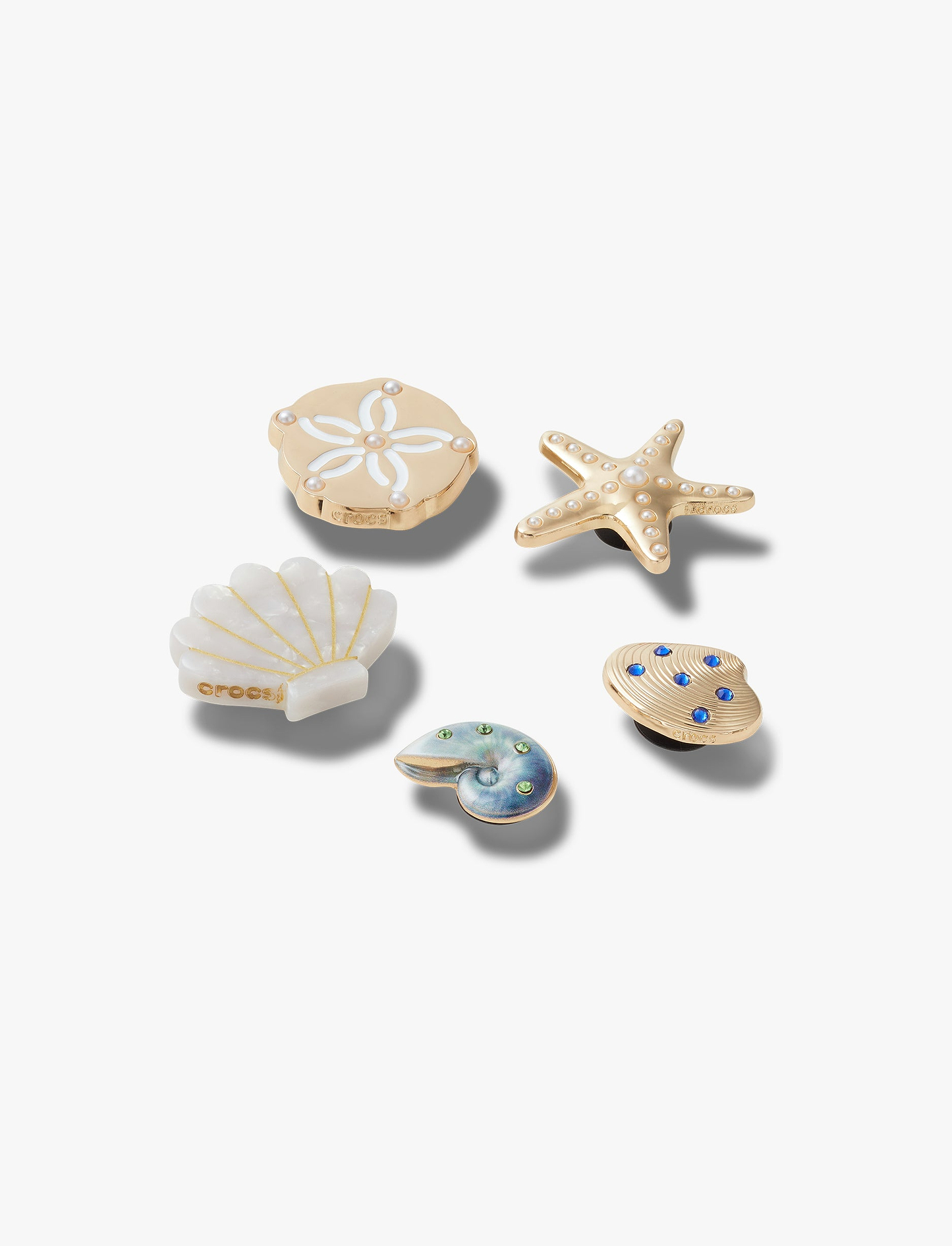Crocs Gold Seashell - מארז 5 ג'יביטים קרוקס