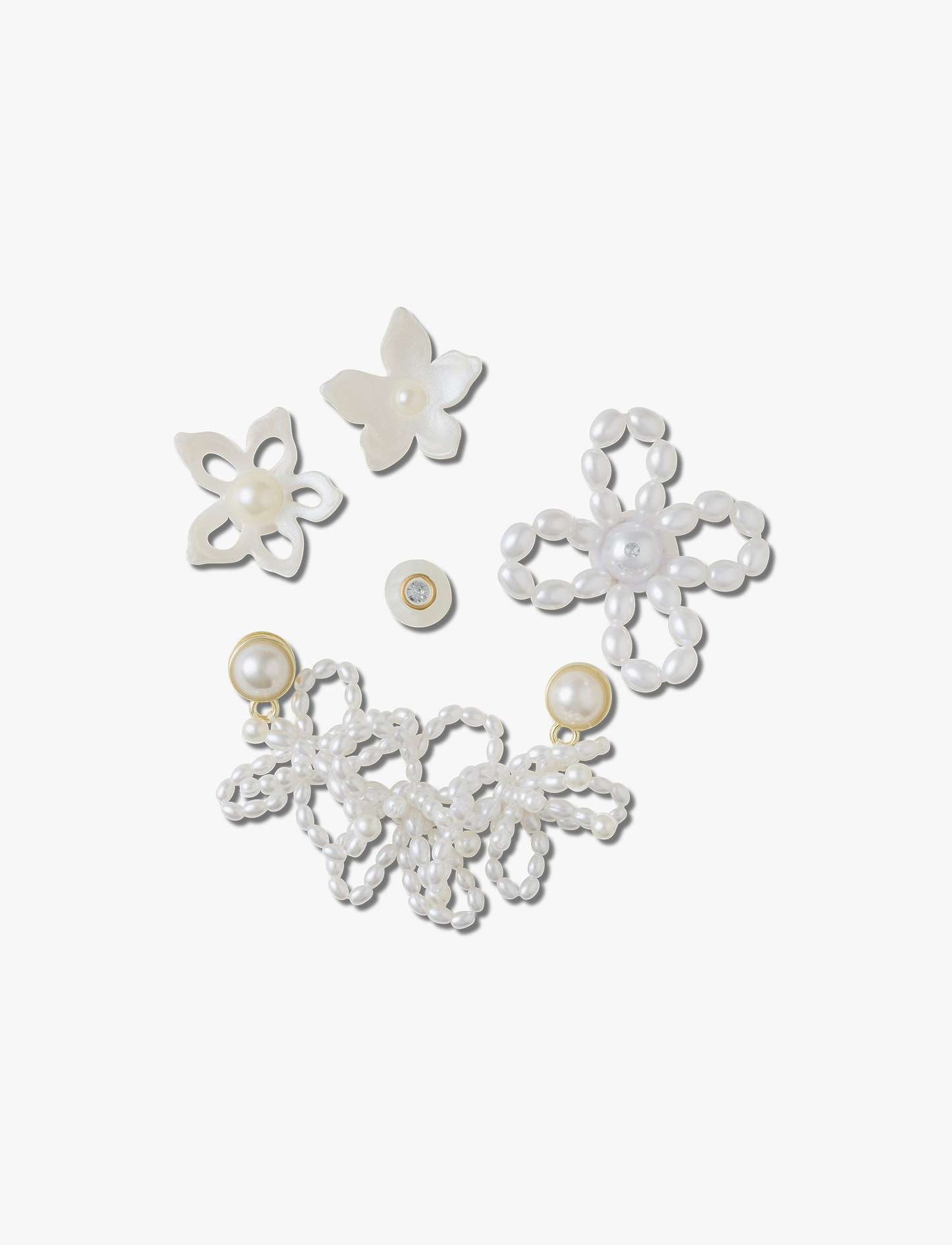 Crocs White Pearl Beaded - מארז 5 ג'יביטים קרוקס