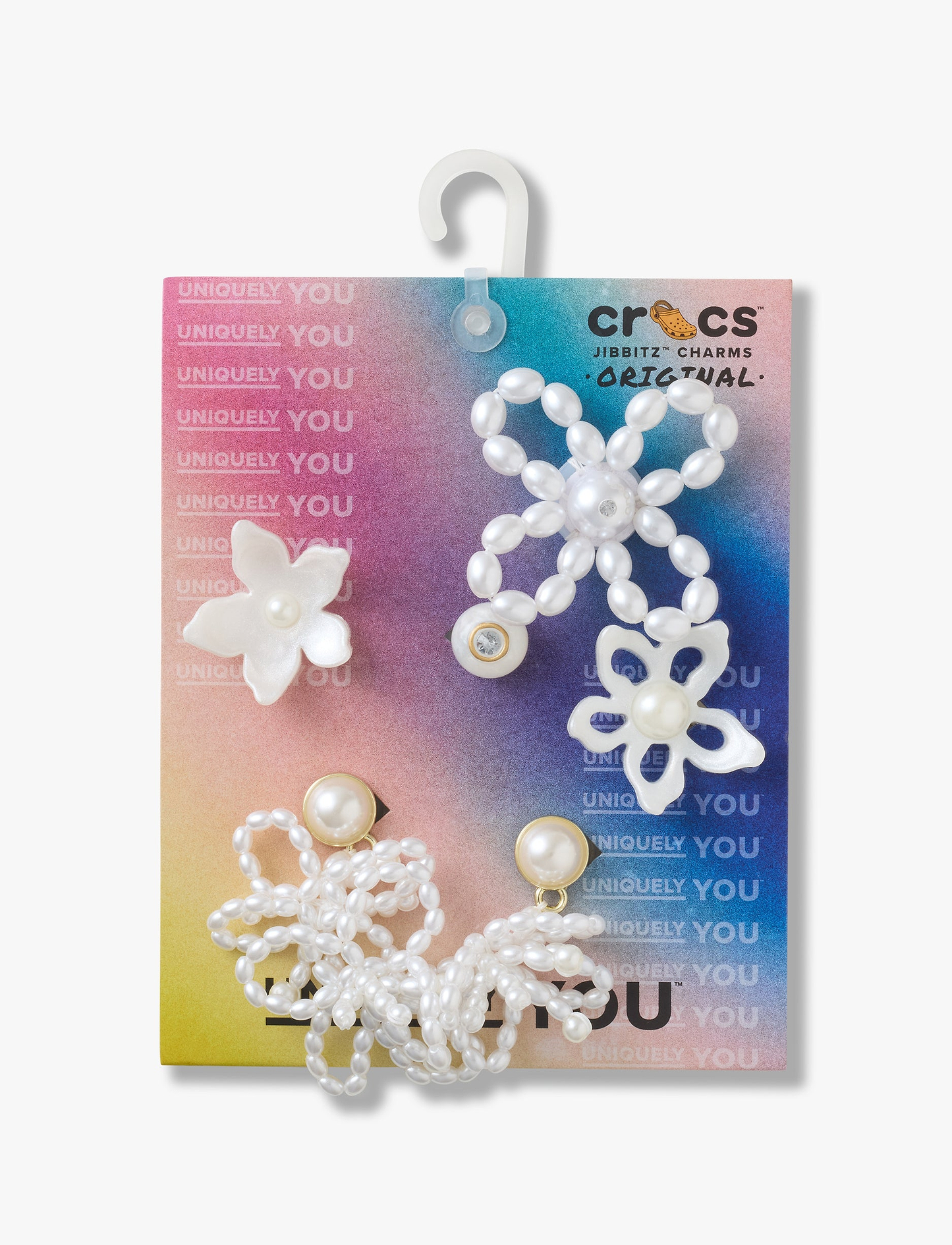 Crocs White Pearl Beaded - מארז 5 ג'יביטים קרוקס