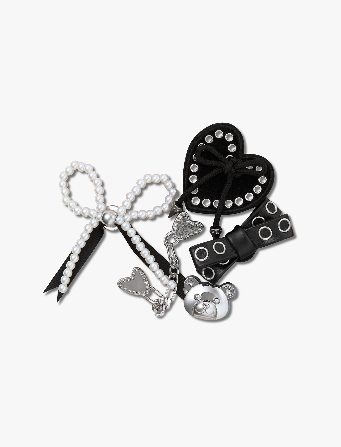 Crocs Jibbitz Indie Luxe Silver - מארז 5 ג'יביטים קרוקס