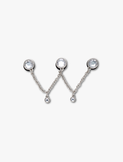 Crocs Silver Triple SMT Gem Chain - שרשרת ג'יביטים לקרוקס