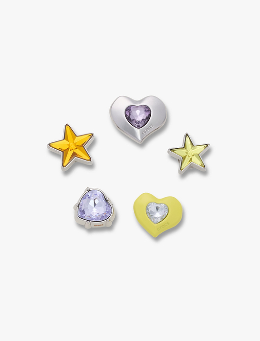 Crocs Jibbitz Meta Stars and Hearts - מארז 5 ג'יביטים קרוקס