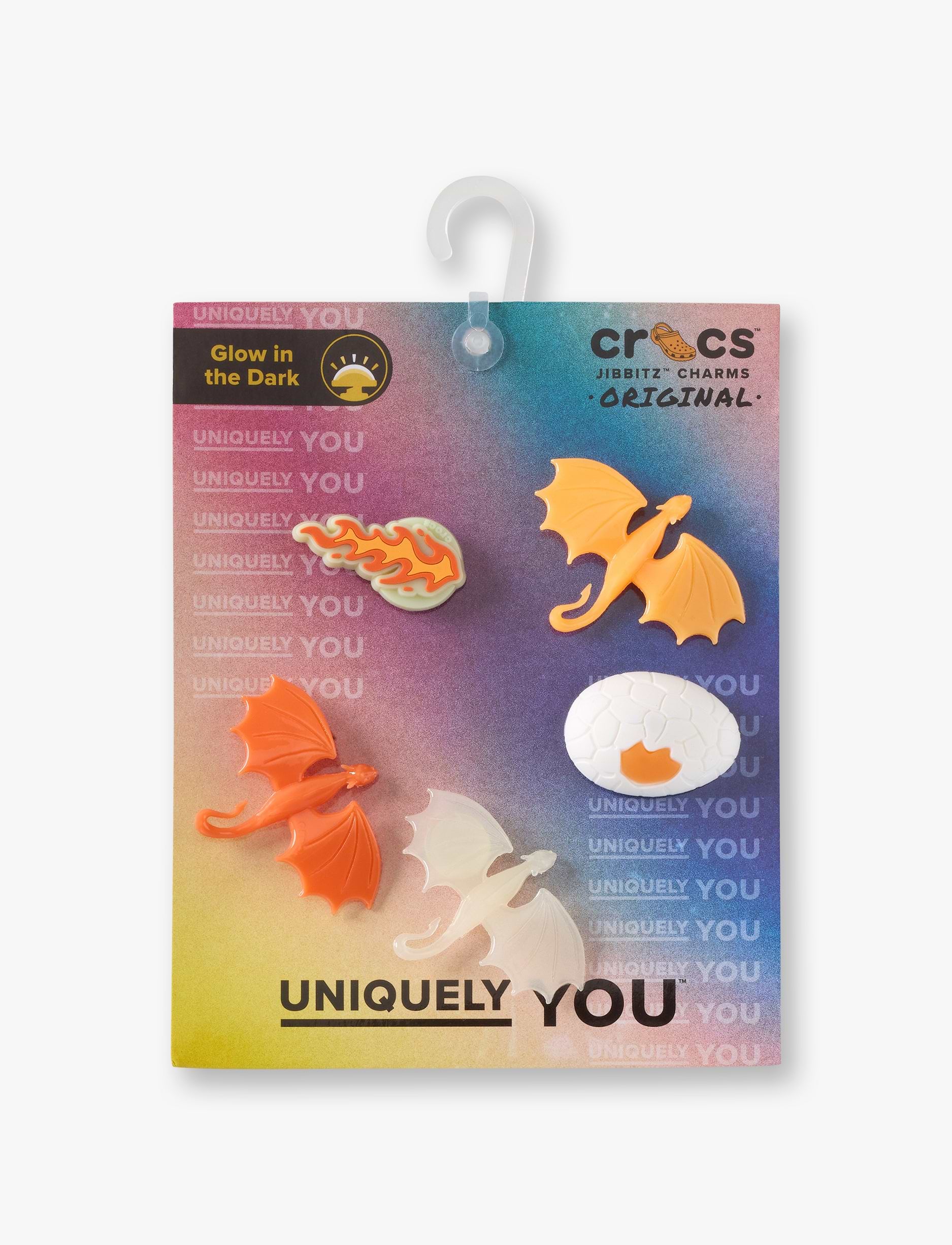 Crocs Jibbitz Glow in The Dark Dragon - מארז 5 ג'יביטים קרוקס