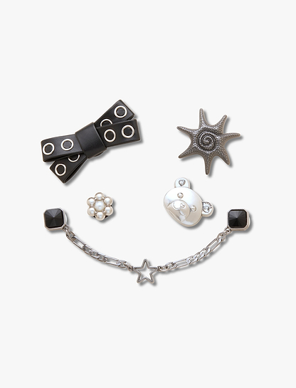 Crocs Jibbitz Silver Cutie Punk – מארז 5 ג'יביטים קרוקס