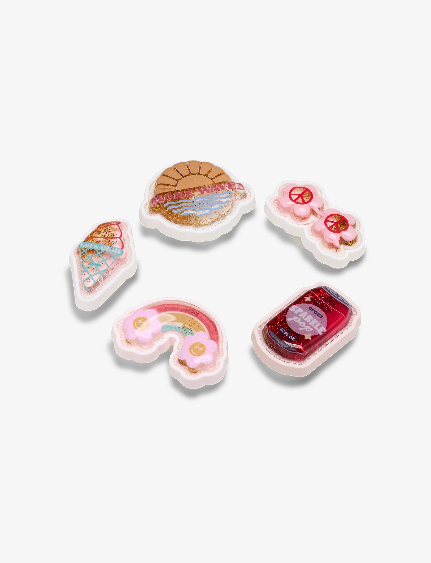 Crocs Jibbitz Squish Filled Summer - מארז 5 ג'יביטים קרוקס קיץ