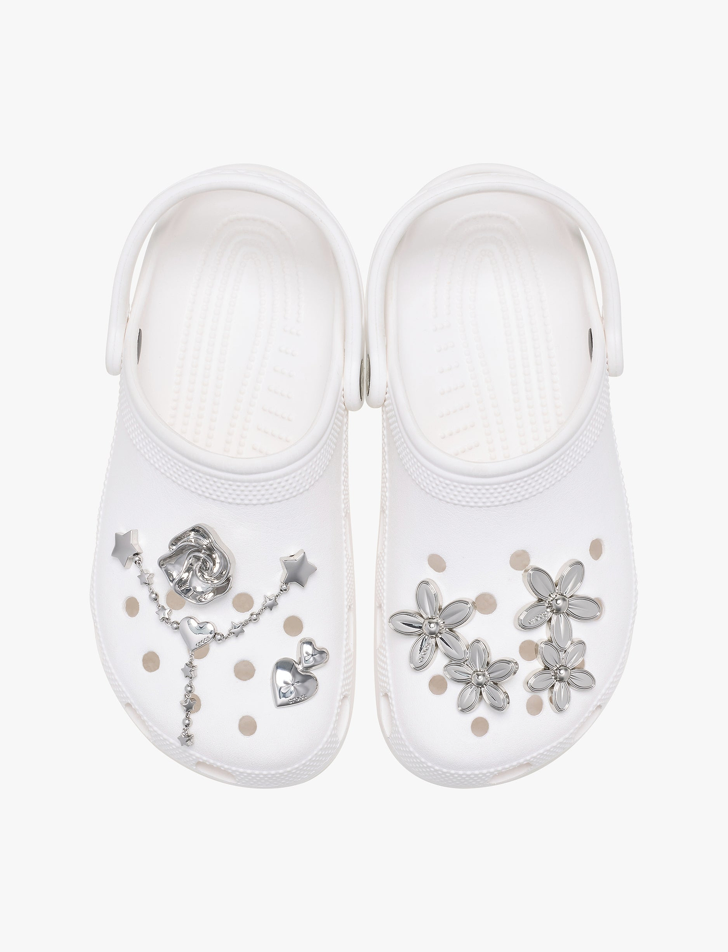 Crocs Silver Meta Floral  - מארז 5 ג'יביטים קרוקס