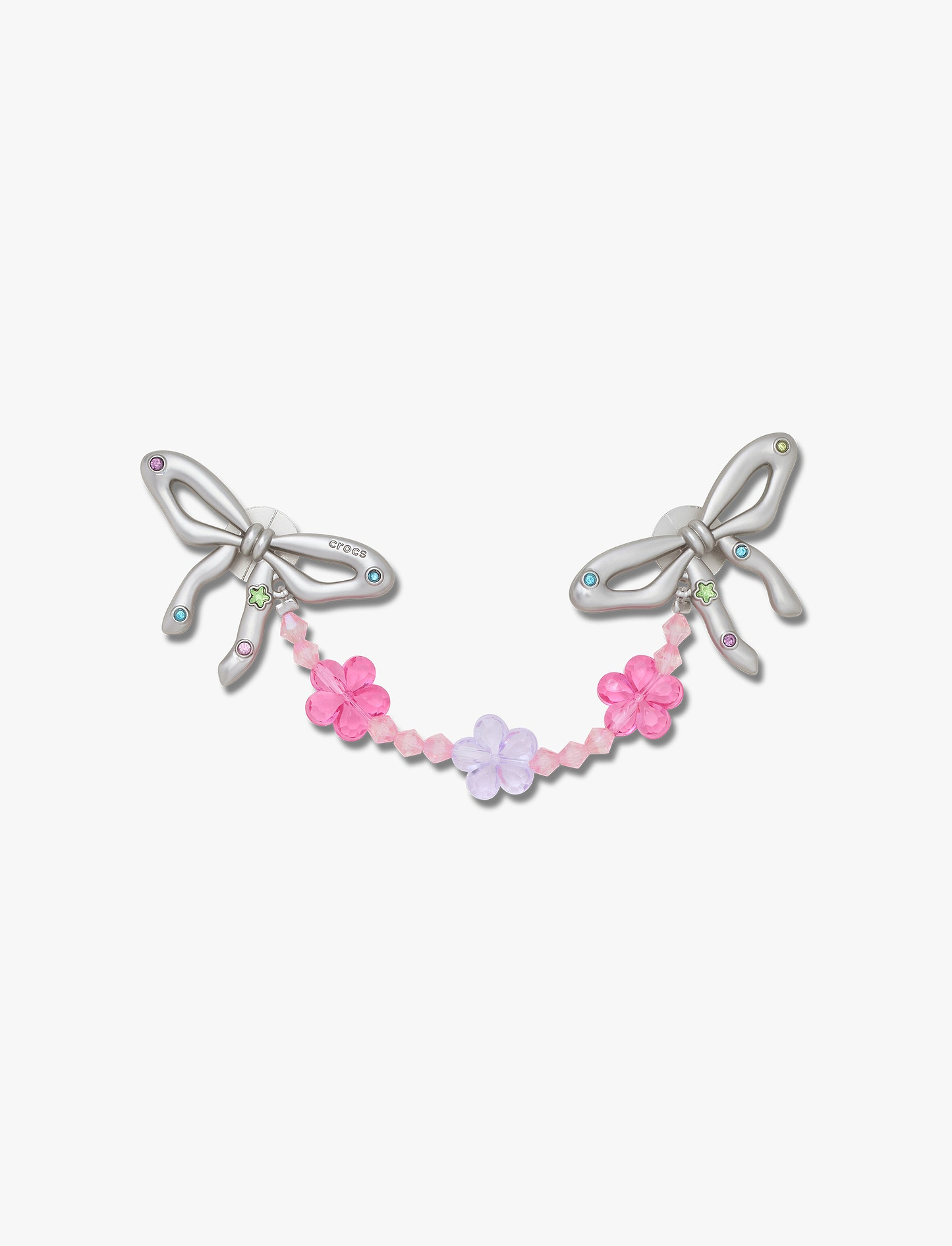 Crocs Silver Meta Flower Chain - שרשרת ג'יביטים לקרוקס