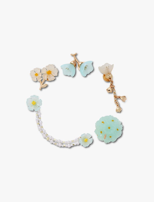 Crocs Jibbitz Blue Dainty Floral - מארז 5 ג'יביטים קרוקס
