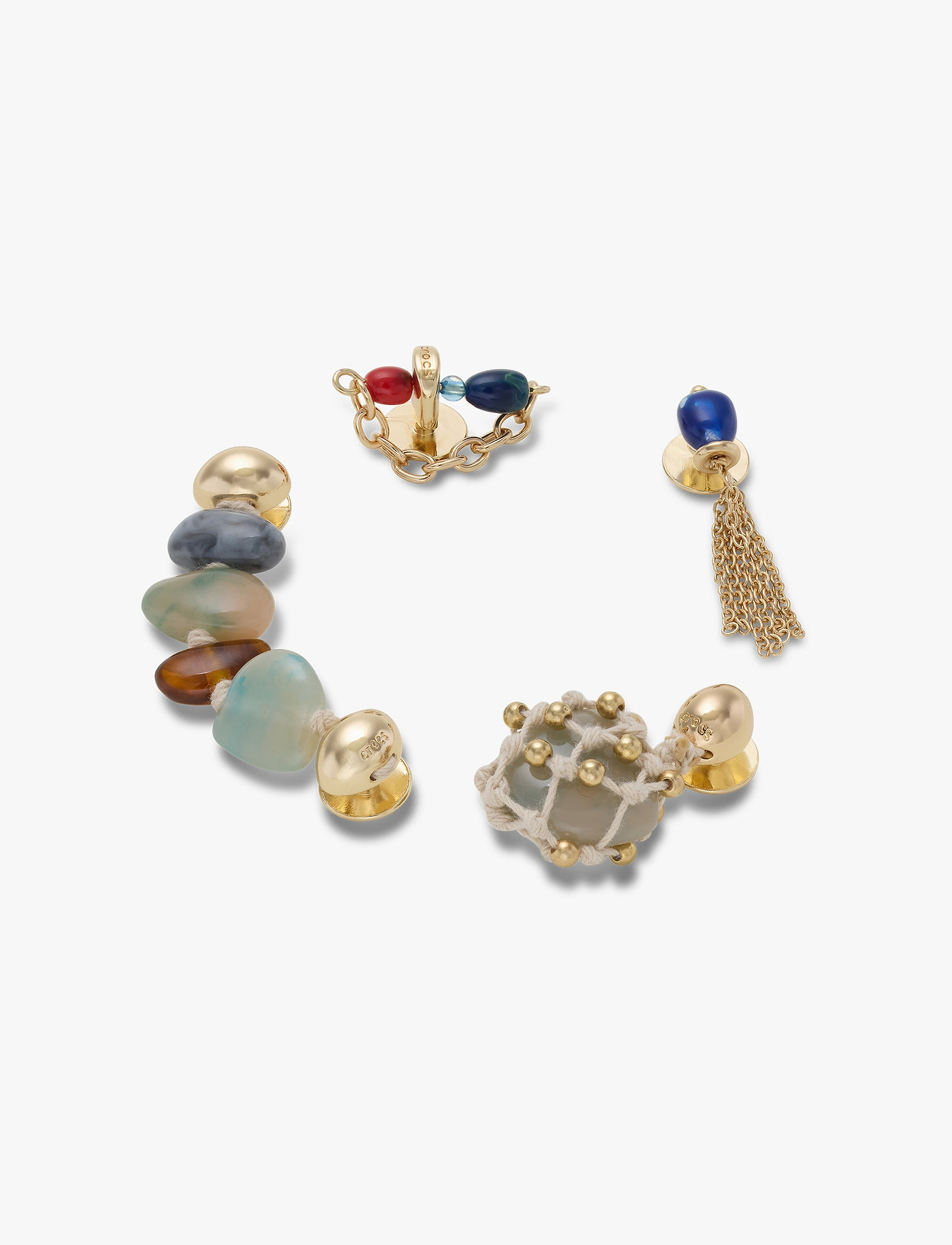 Crocs Jibbitz Stone and Gold 5 Pack - מארז 5 ג'יביטים קרוקס אבנים וזהב