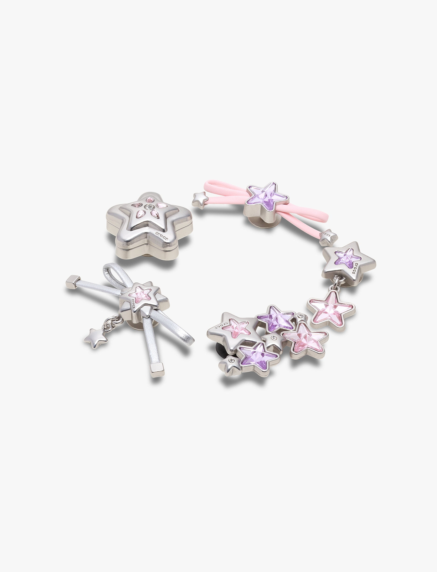 Crocs Jibbitz Stars and Bows 5 Pack - מארז 5 ג'יביטים קרוקס כוכבים ופפיונים
