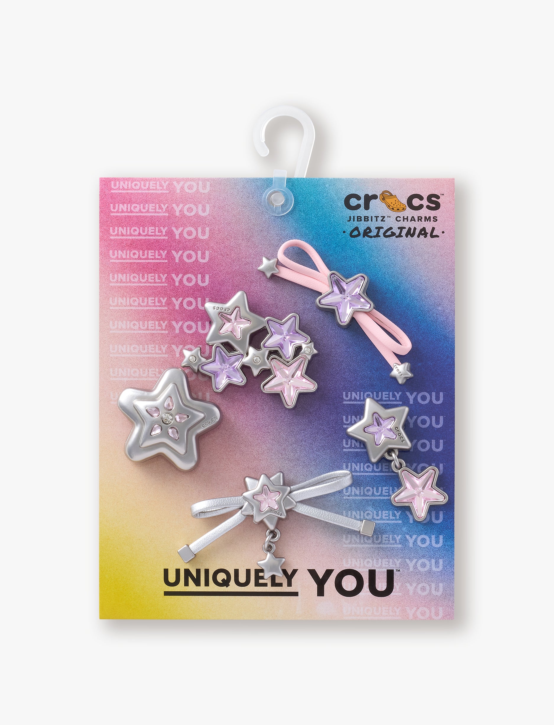 Crocs Jibbitz Stars and Bows 5 Pack - מארז 5 ג'יביטים קרוקס כוכבים ופפיונים