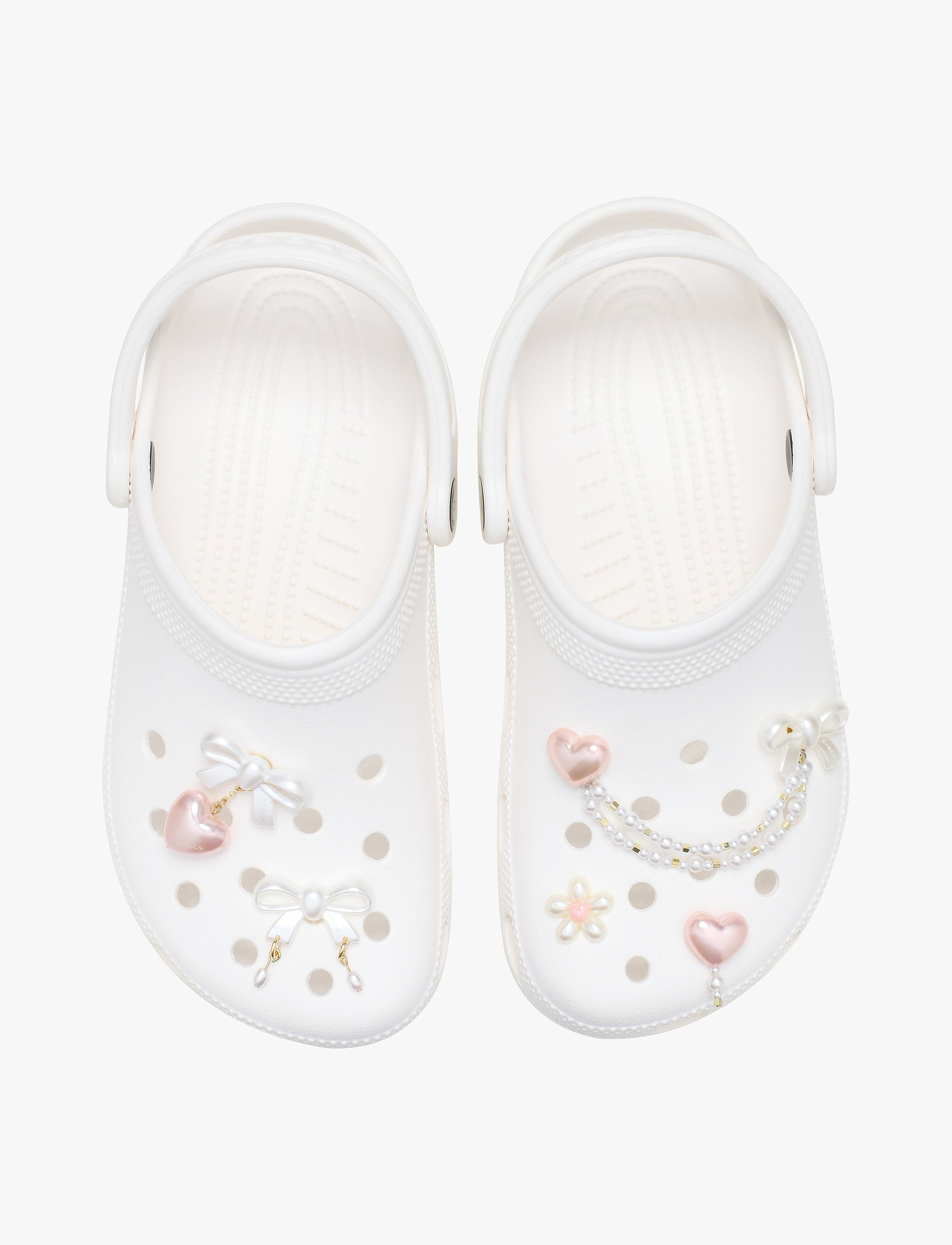 Crocs Jibbitz Bow and Pink Heart - מארז 5 ג'יביטים קרוקס