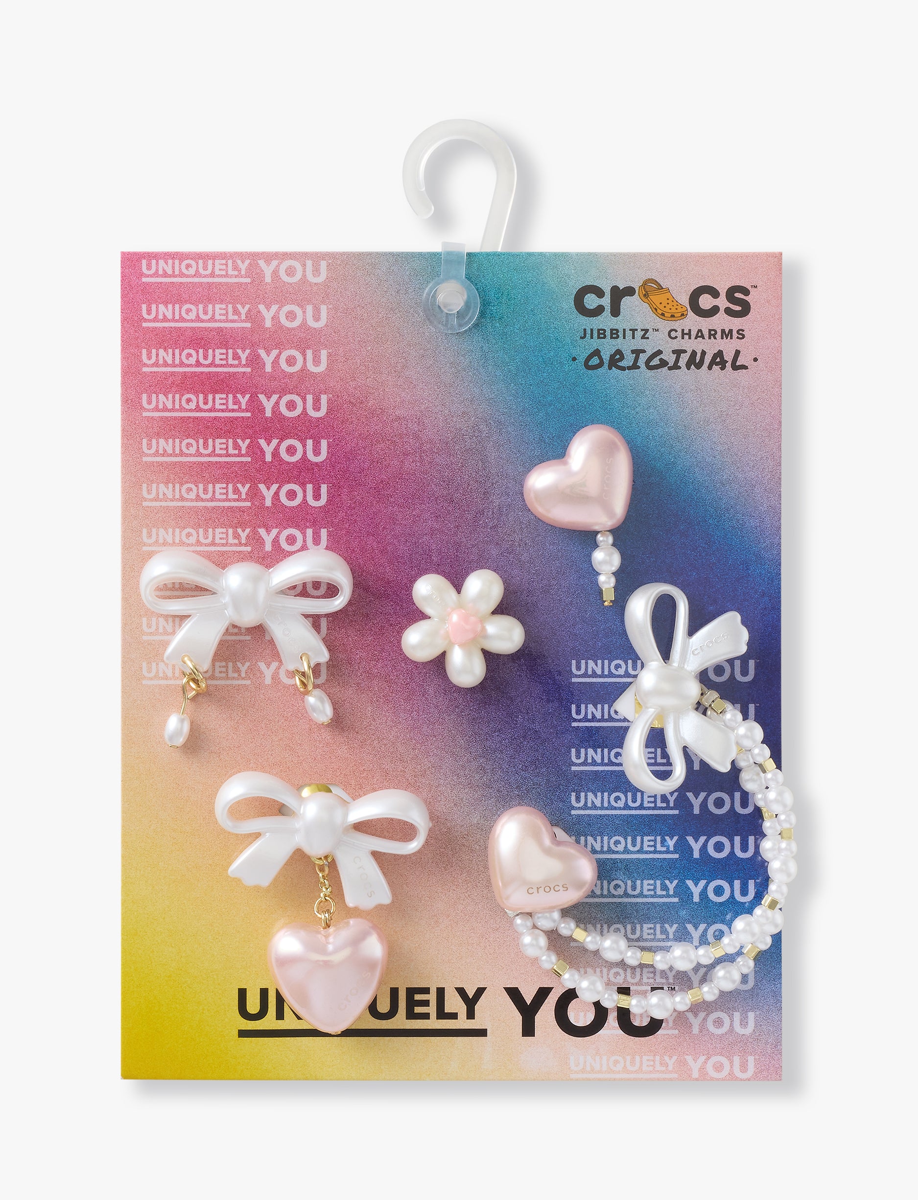 Crocs Jibbitz Bow and Pink Heart - מארז 5 ג'יביטים קרוקס