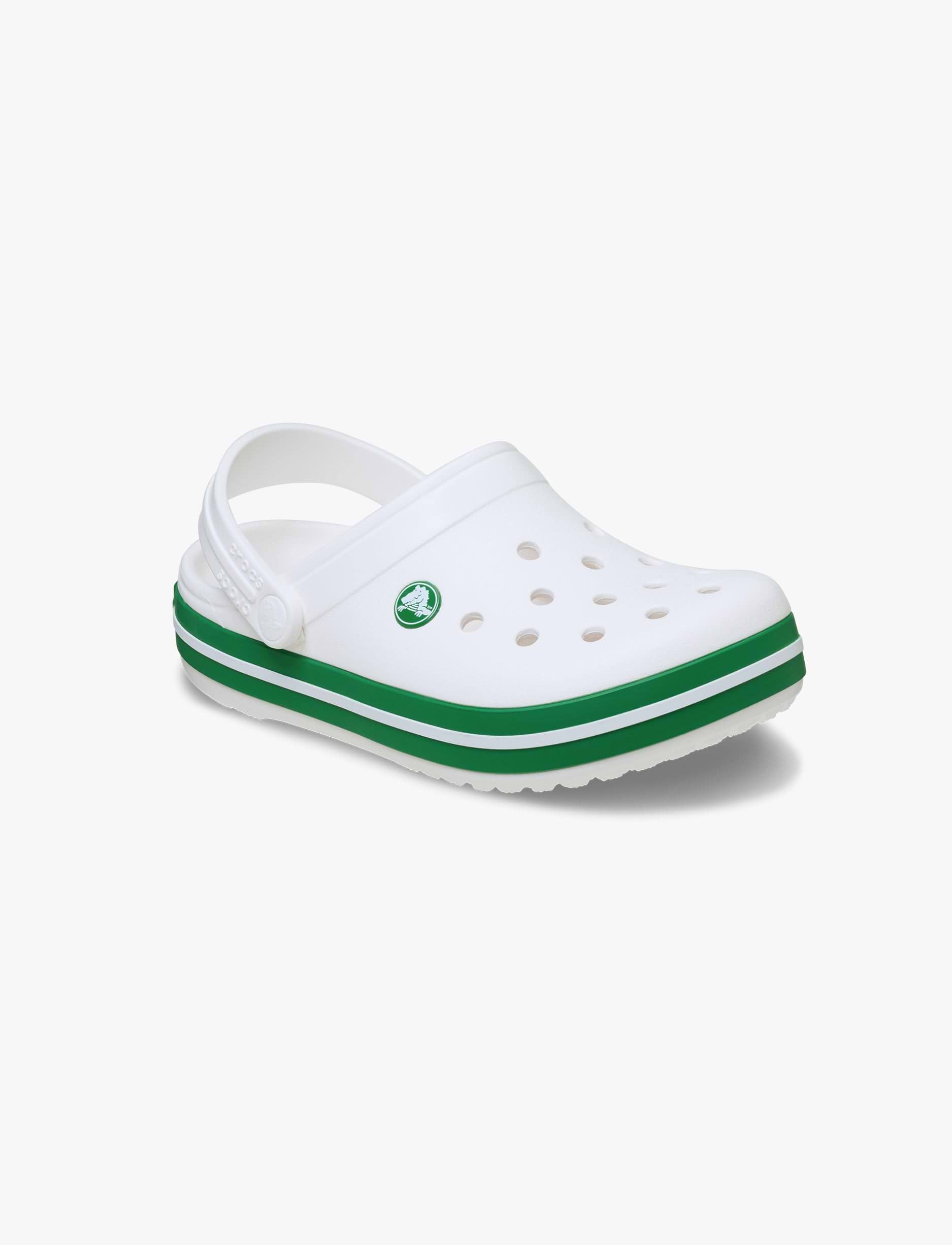 Crocs CrocBand Clog T - כפכפים לילדים קרוקס קרוקבנד בצבע לבן/ירוק קיסוס מידות קטנות