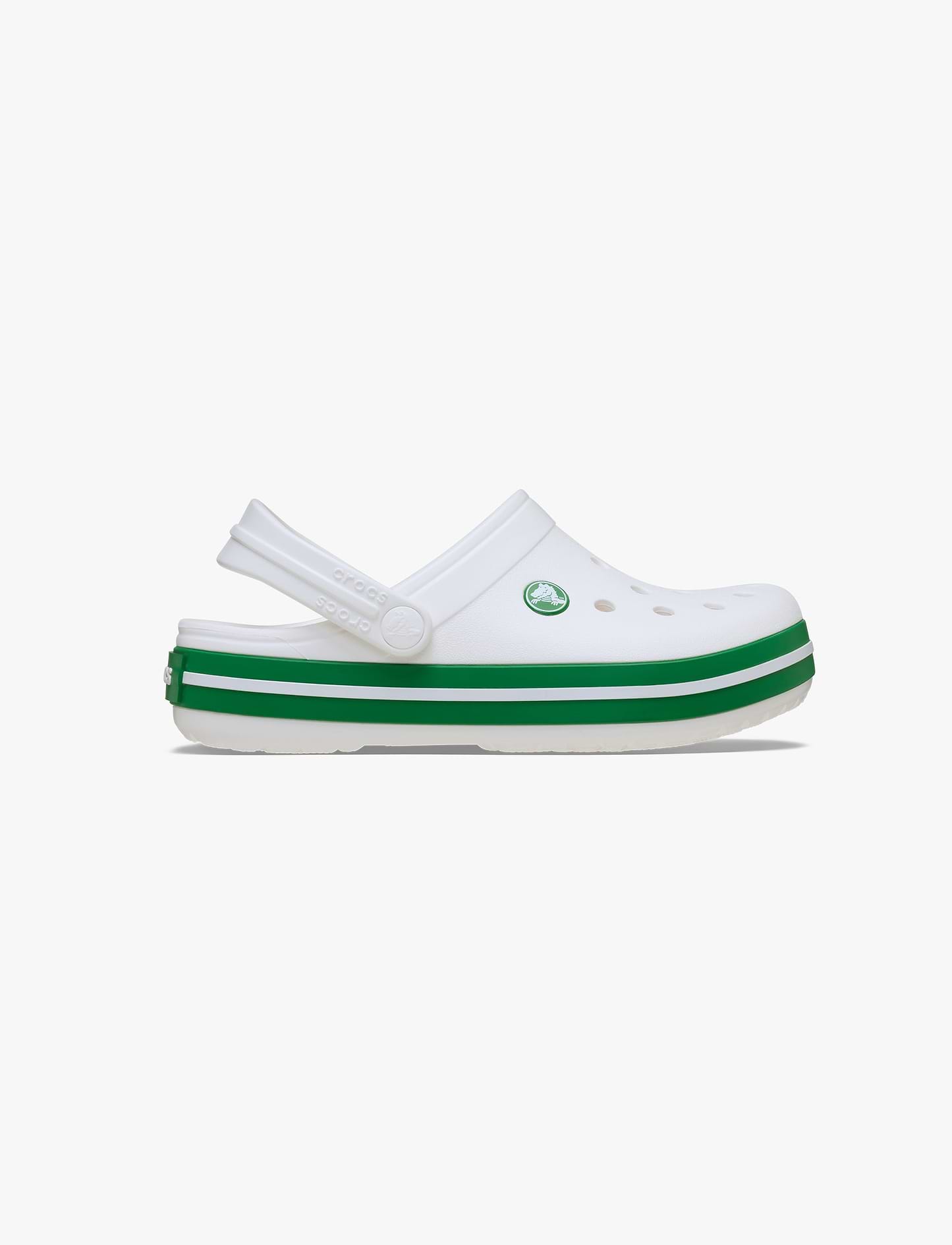 Crocs CrocBand Clog T - כפכפים לילדים קרוקס קרוקבנד בצבע לבן/ירוק קיסוס מידות קטנות