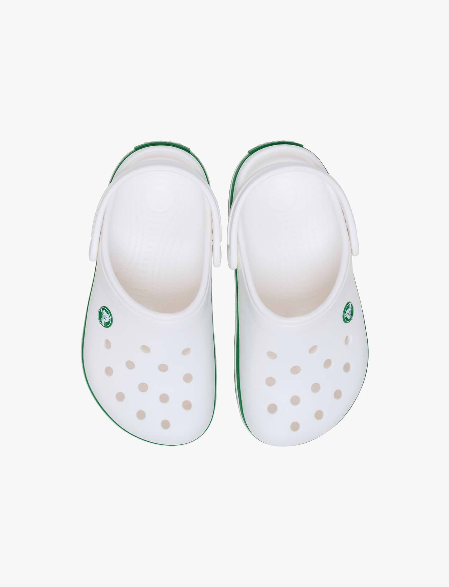 Crocs CrocBand Clog T - כפכפים לילדים קרוקס קרוקבנד בצבע לבן/ירוק קיסוס מידות קטנות