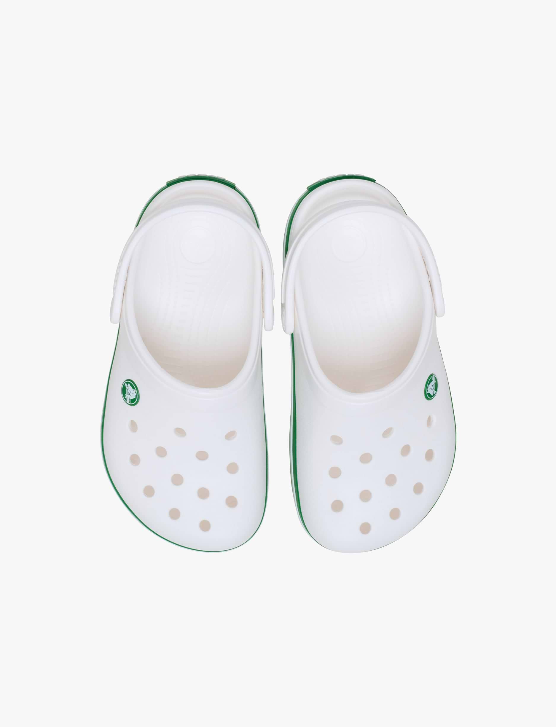 Crocs CrocBand Clog T - כפכפים לילדים קרוקס קרוקבנד בצבע לבן/ירוק קיסוס מידות קטנות