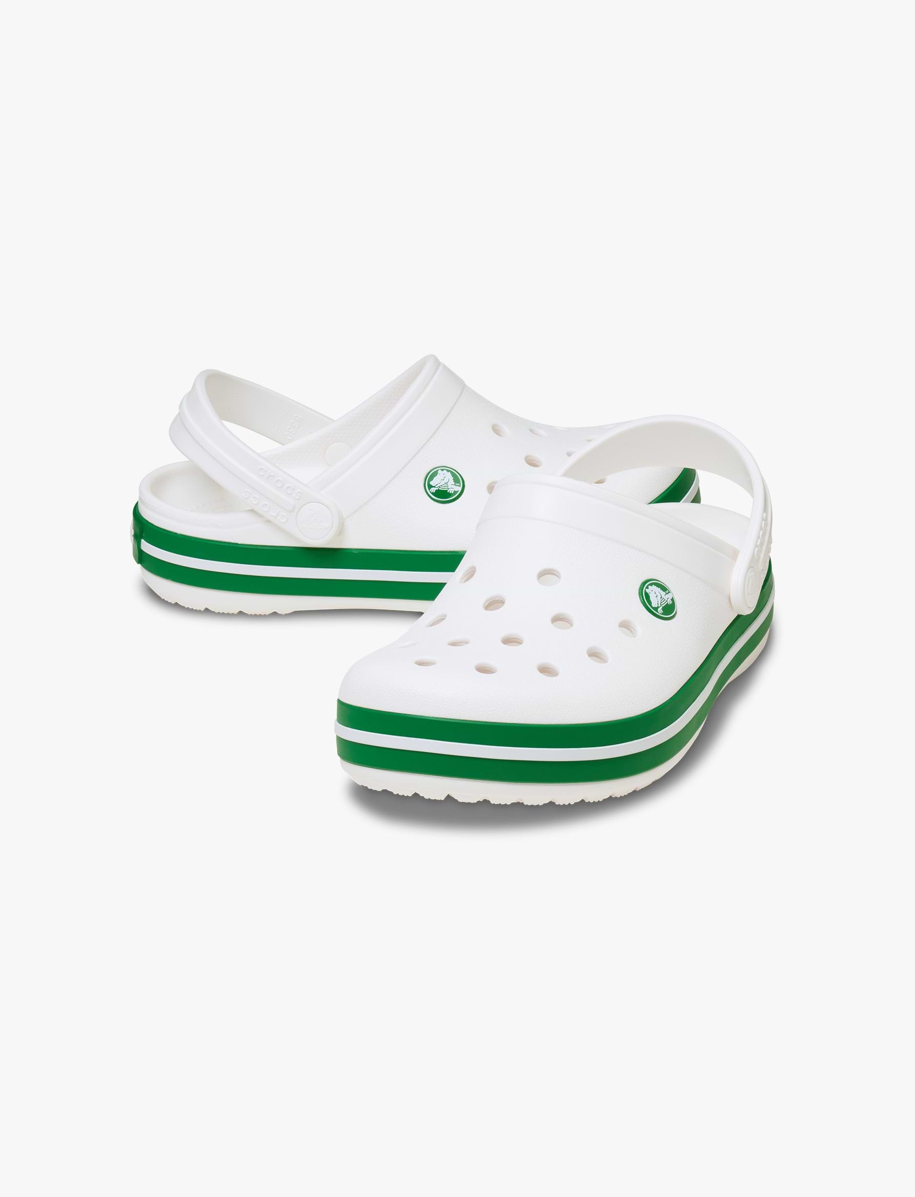 Crocs CrocBand Clog T - כפכפים לילדים קרוקס קרוקבנד בצבע לבן/ירוק קיסוס מידות קטנות