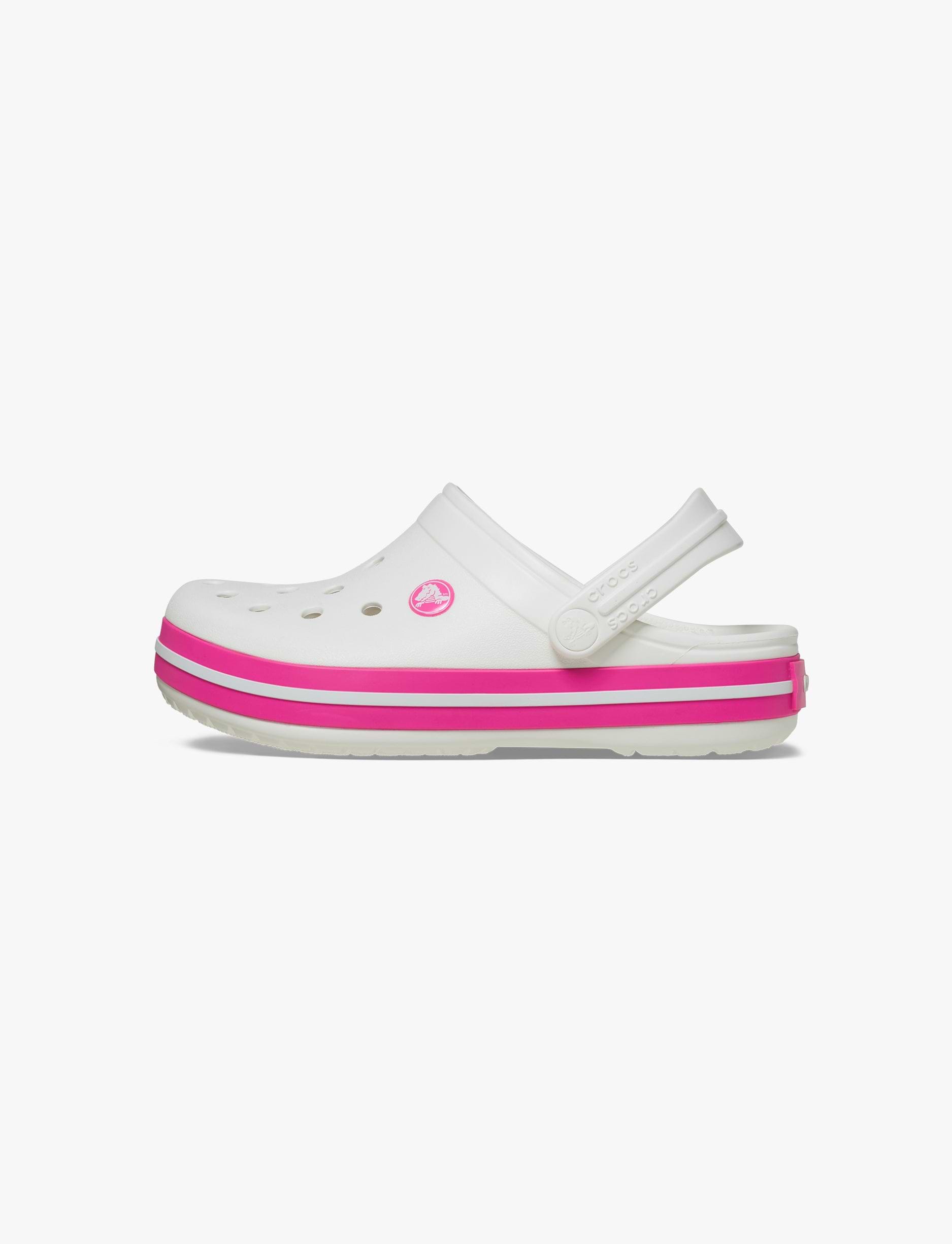 Crocs CrocBand Clog T - כפכפים לילדים קרוקס קרוקבנד בצבע לבן/ורוד קראש מידות קטנות