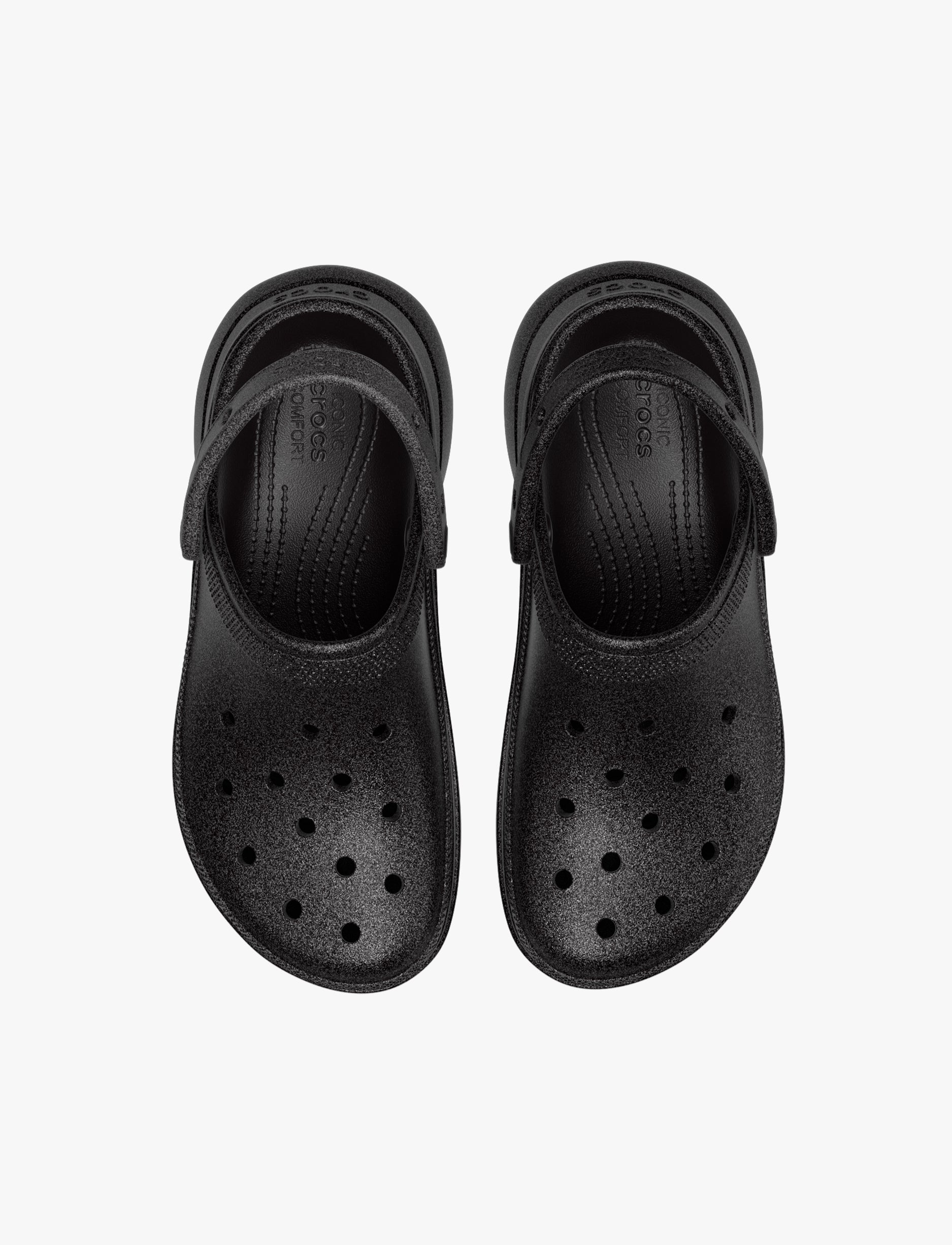 Crocs Bae Glitter Clog - כפכפי קלוג קרוקס ביי פלטפורמה לנשים בצבע שחור נצנצים