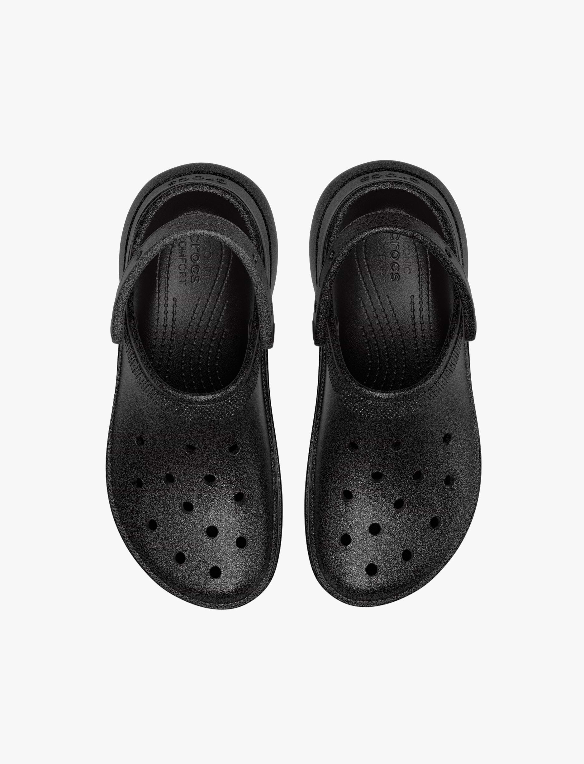 Crocs Bae Glitter Clog -  כפכפי קלוג קרוקס ביי פלטפורמה לנשים בצבע שחור נצנצים