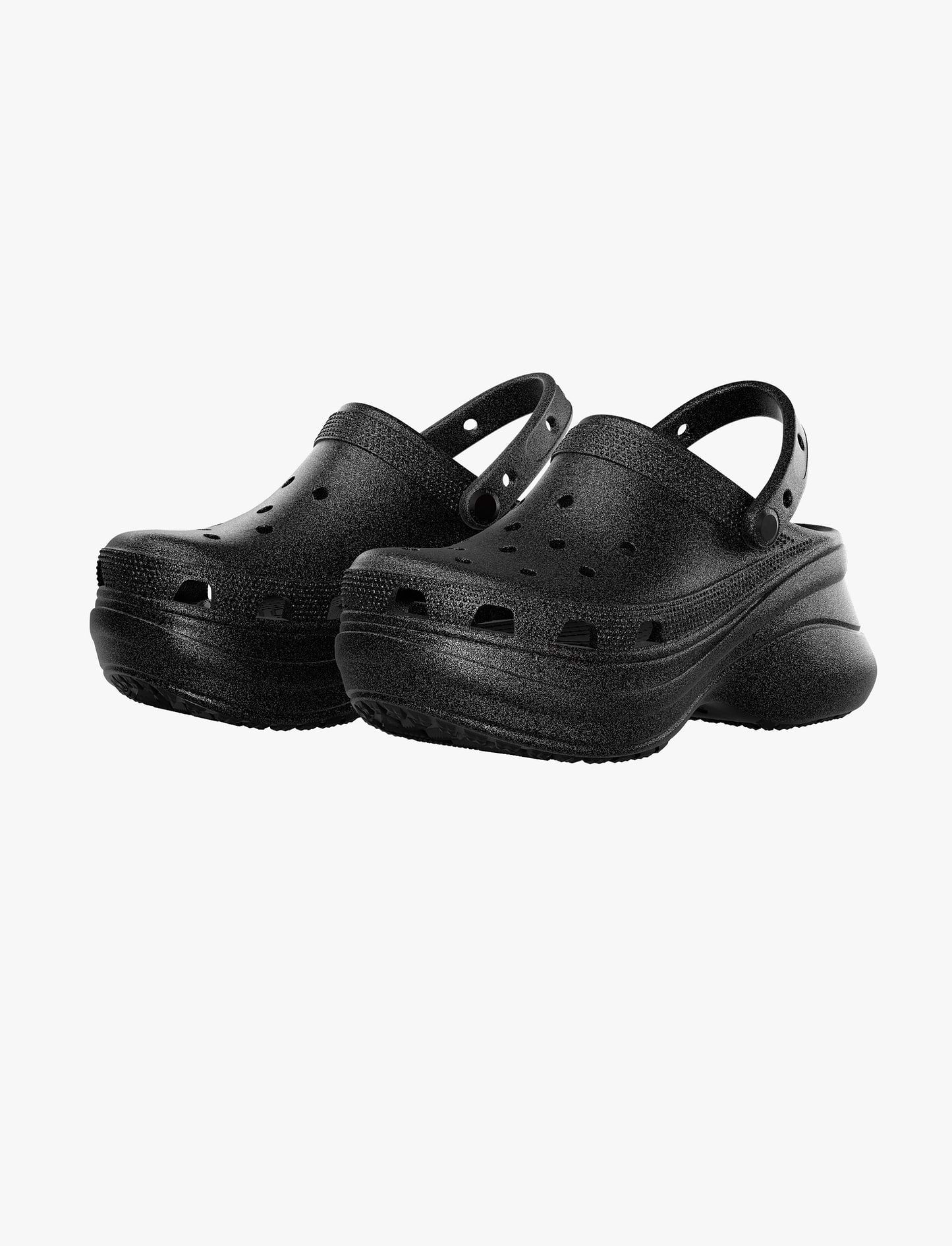 Crocs Bae Glitter Clog - כפכפי קלוג קרוקס ביי פלטפורמה לנשים בצבע שחור נצנצים
