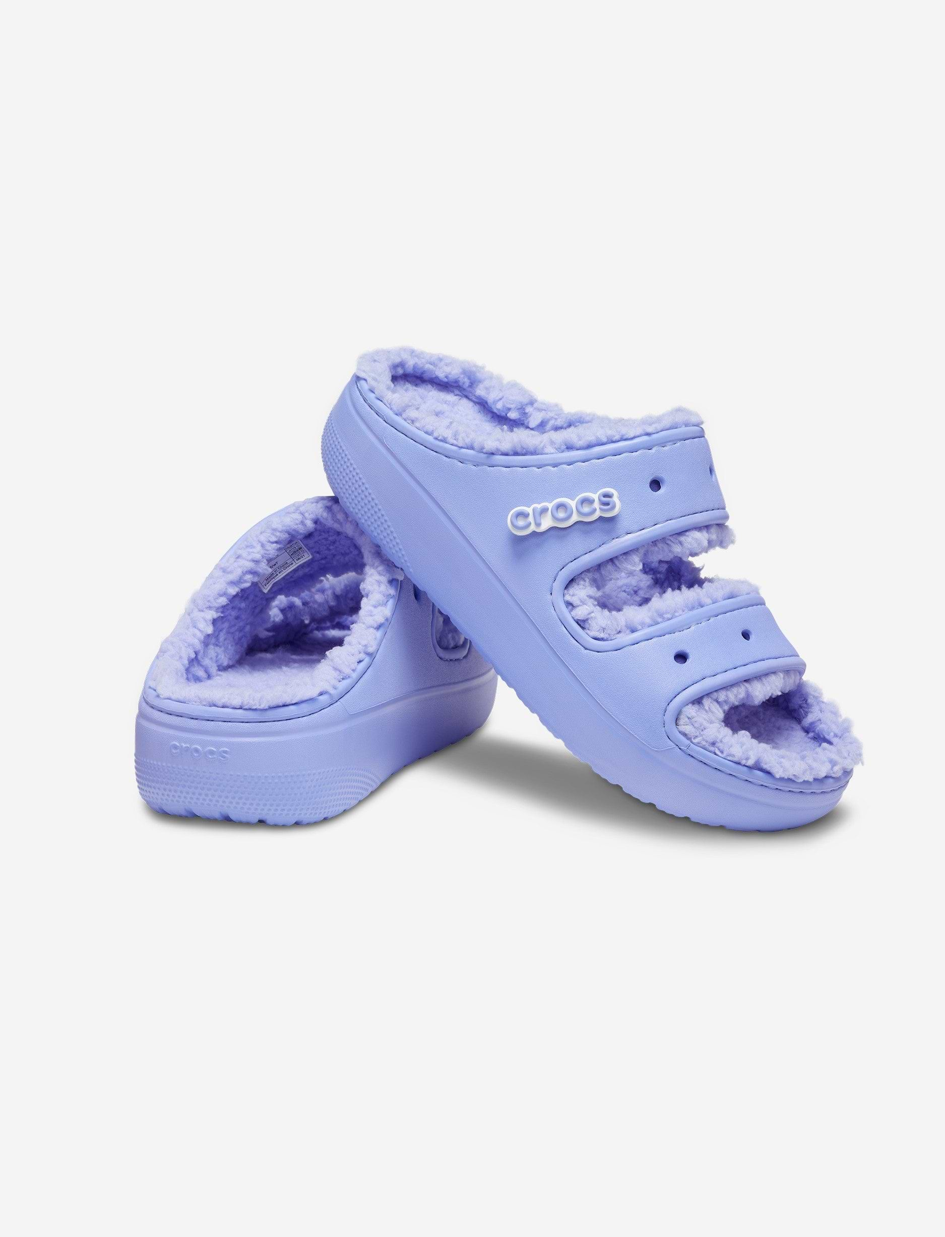 Crocs Classic Cozzzy Sandal  - כפכפי קרוקס פרווה לנשים