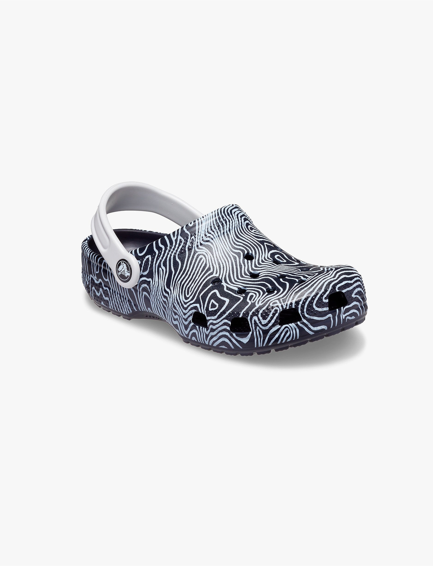 Crocs Classic Topographic Clog Kids - כפכפי קרוקס לילדים בצבע נייבי עמוק/מולטי