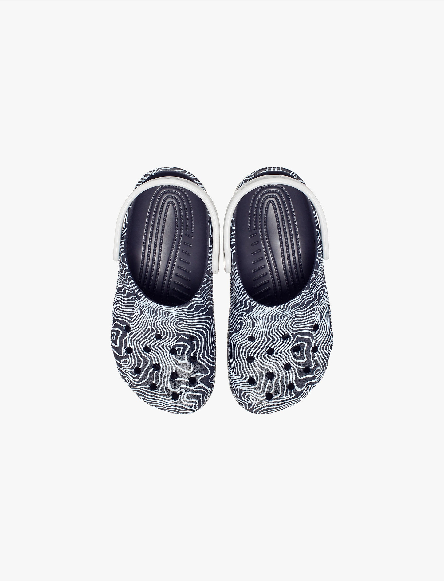 Crocs Classic Topographic Clog Kids - כפכפי קרוקס לילדים בצבע נייבי עמוק/מולטי