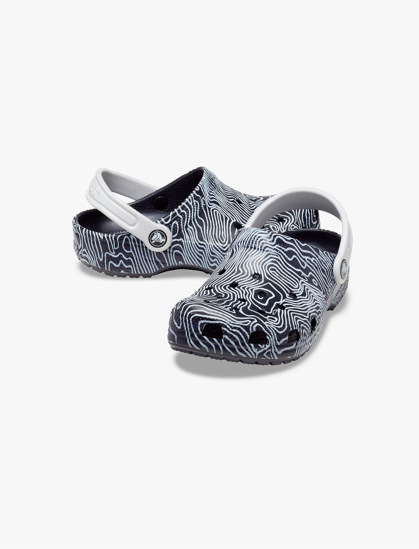 Crocs Classic Topographic Clog Kids - כפכפי קרוקס לילדים בצבע נייבי עמוק/מולטי