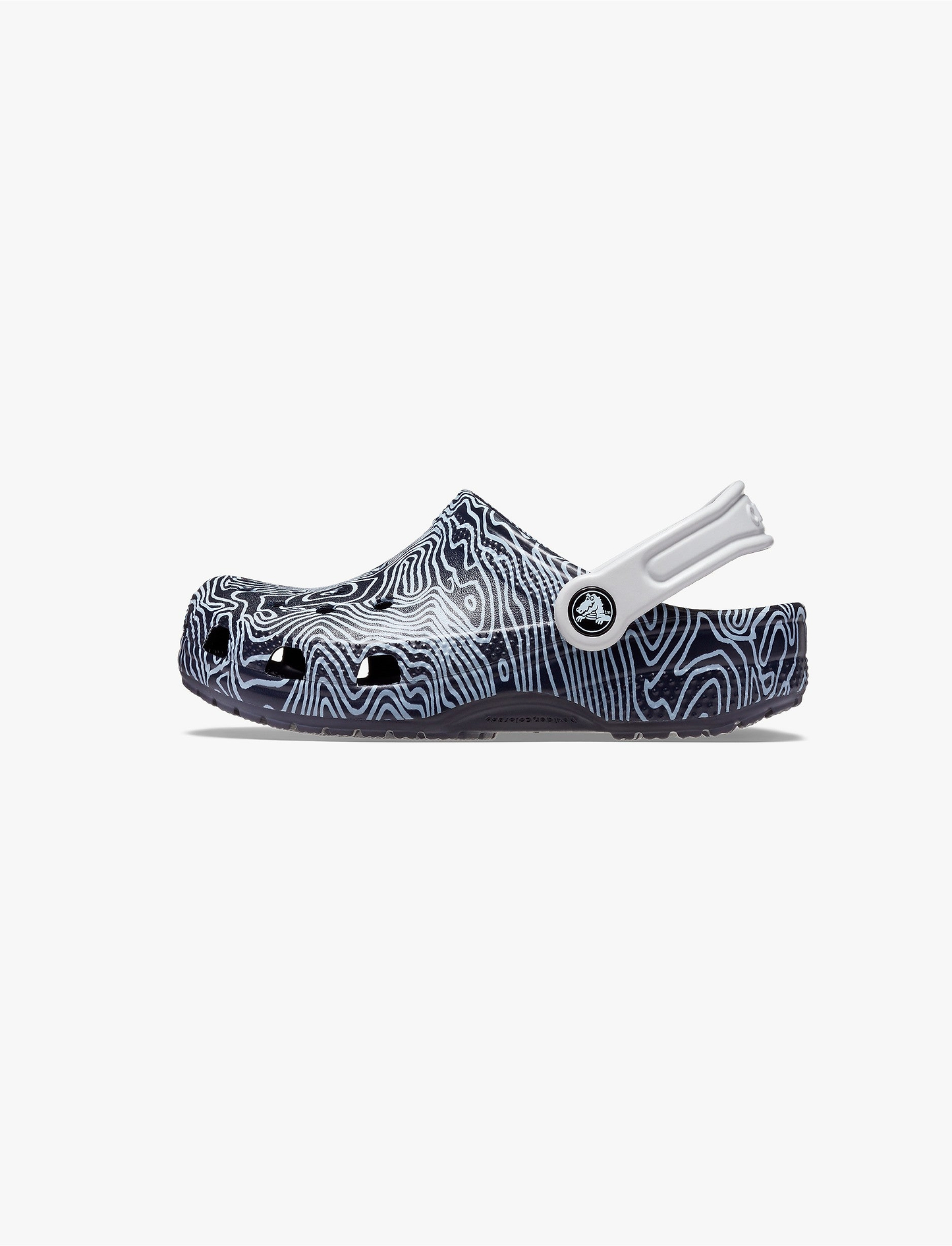 Crocs Classic Topographic Clog Kids - כפכפי קרוקס לילדים בצבע נייבי עמוק/מולטי