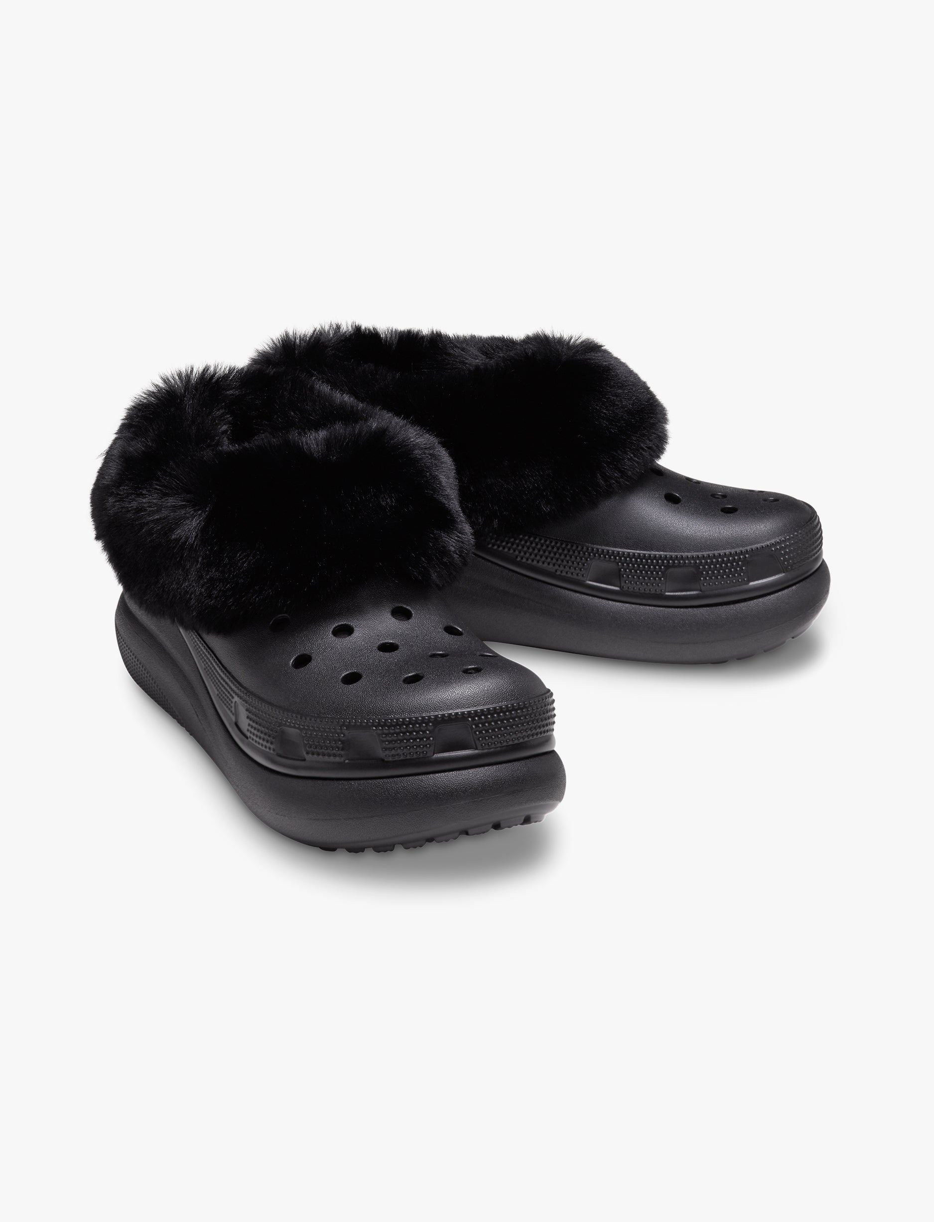 Crocs Furever Crush - כפכפי פלטפורמה קרוקס קראש עם פרווה לנשים