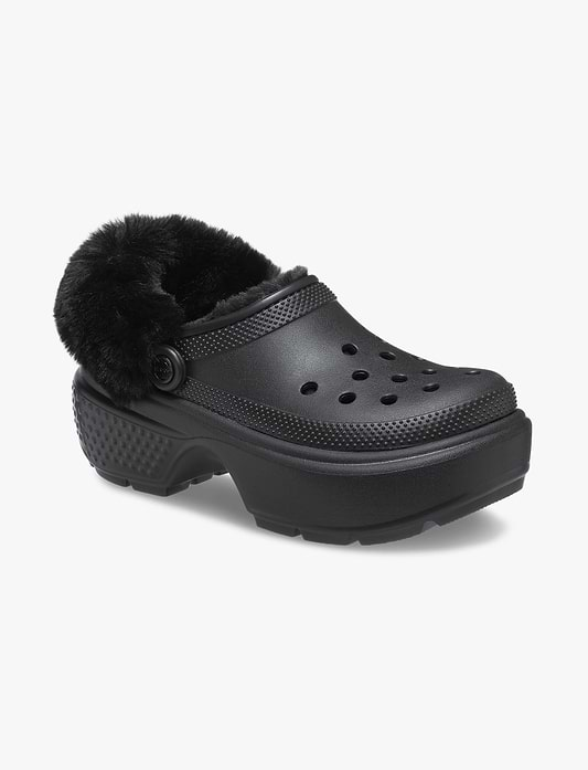 Crocs Stomp Lined Clog - כפכפי פלטפורמה קלוג סטומפ פרוותיים לנשים