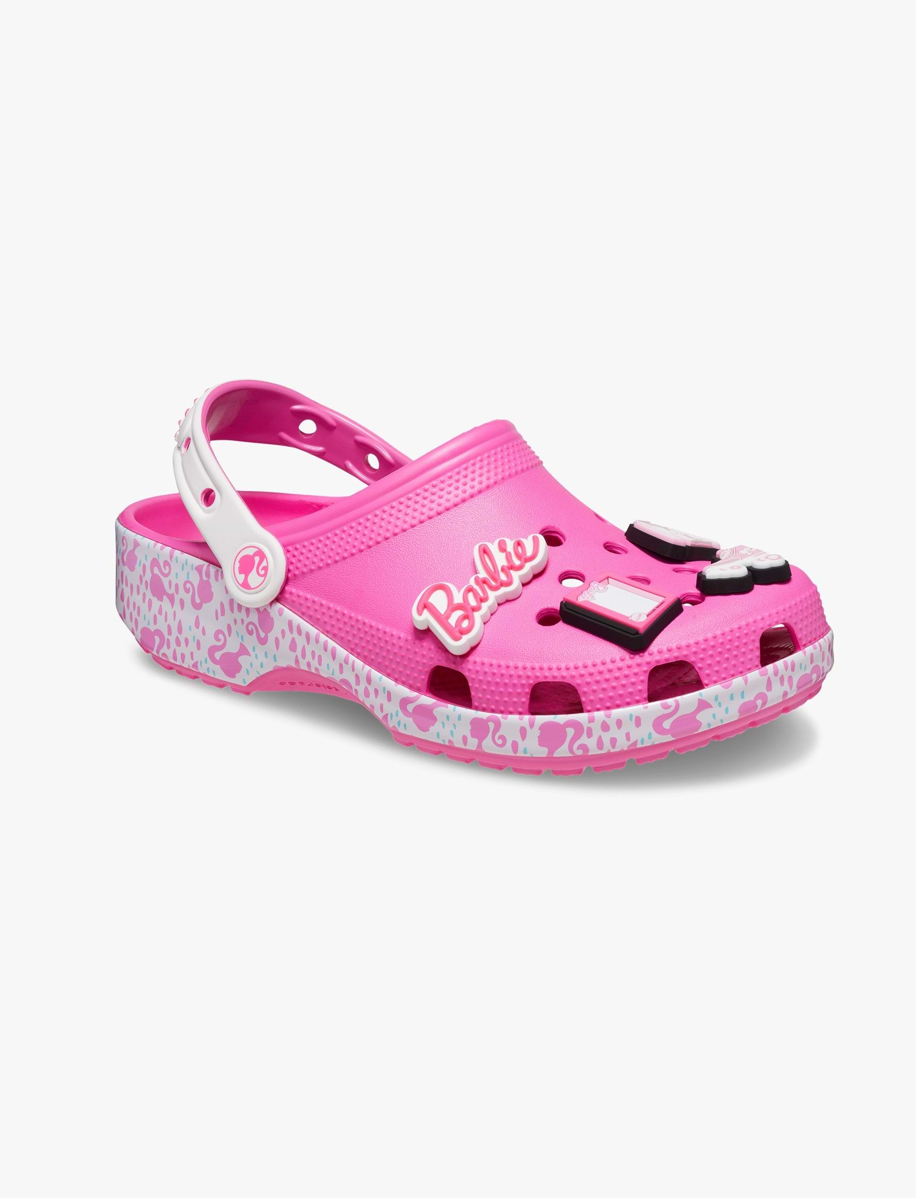 Crocs Barbie Classic Clog -כפכפי קלוג קרוקס ברבי לנשים בצבע ורוד/לבן