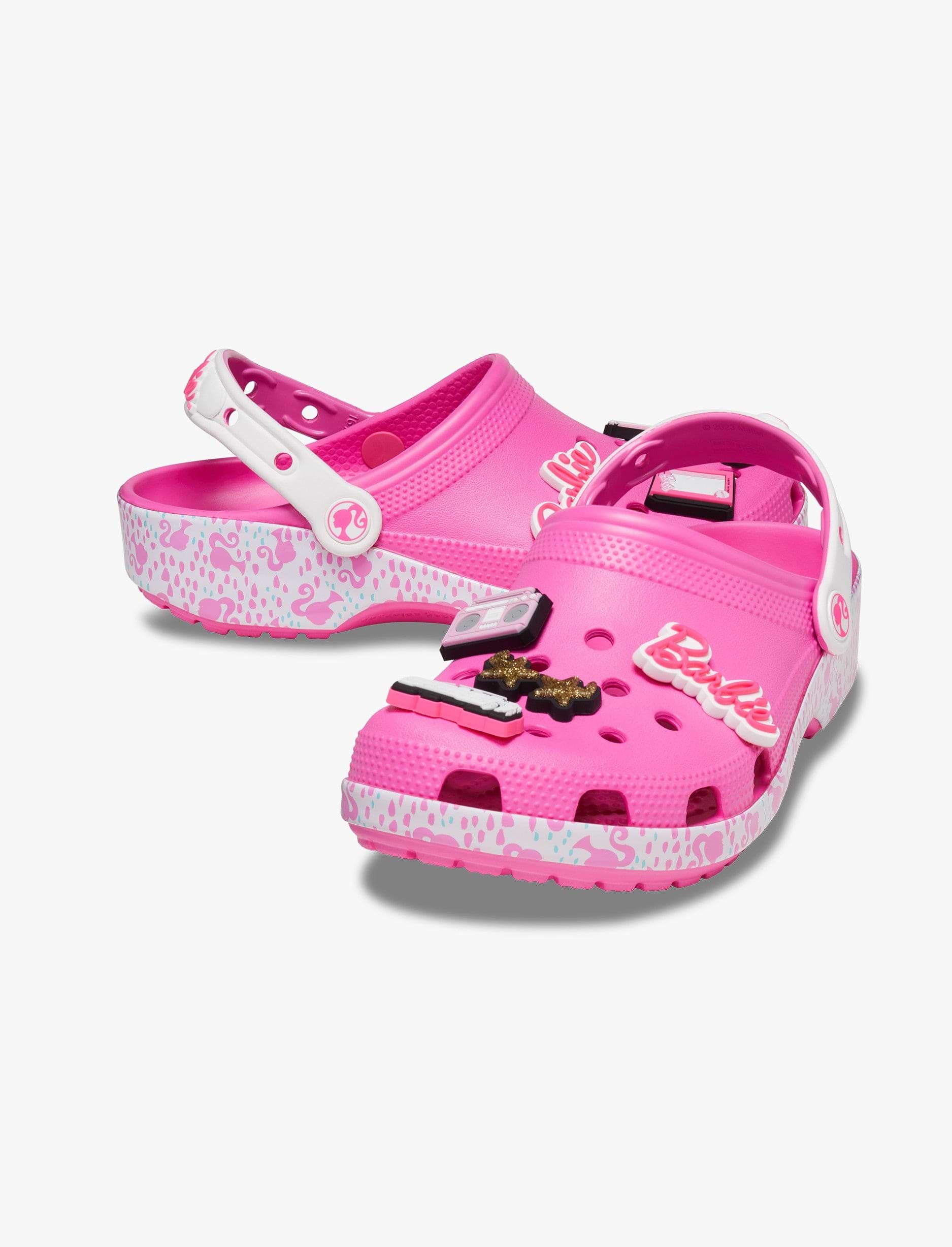 Crocs Barbie Classic Clog -כפכפי קלוג קרוקס ברבי לנשים בצבע ורוד/לבן
