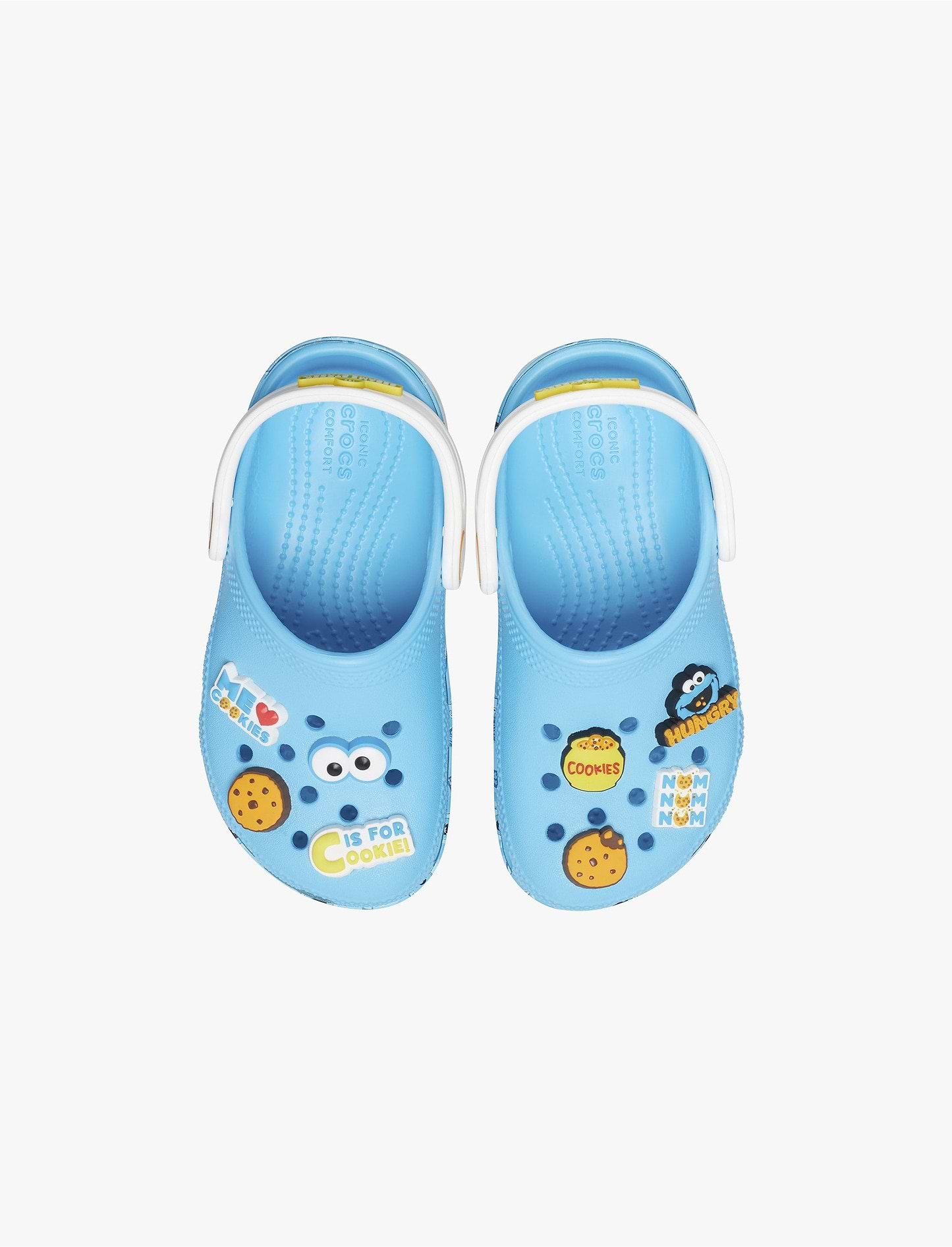 Crocs Toddlers’ Cookie Monster Classic Clog - כפכפי קלוג קרוקס בעיצוב עוגיפלצת מרחוב סומסום לילדים בצבע תכלת