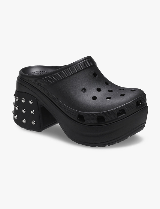 Crocs Siren Studded Clog - כפכפי פלטפורמה סיירן קרוקס בעיטור ניטים לנשים בצבע שחור
