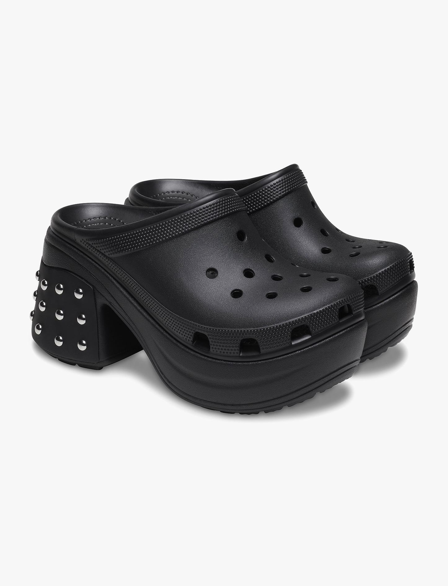 Crocs Siren Studded Clog - כפכפי פלטפורמה סיירן קרוקס בעיטור ניטים לנשים בצבע שחור