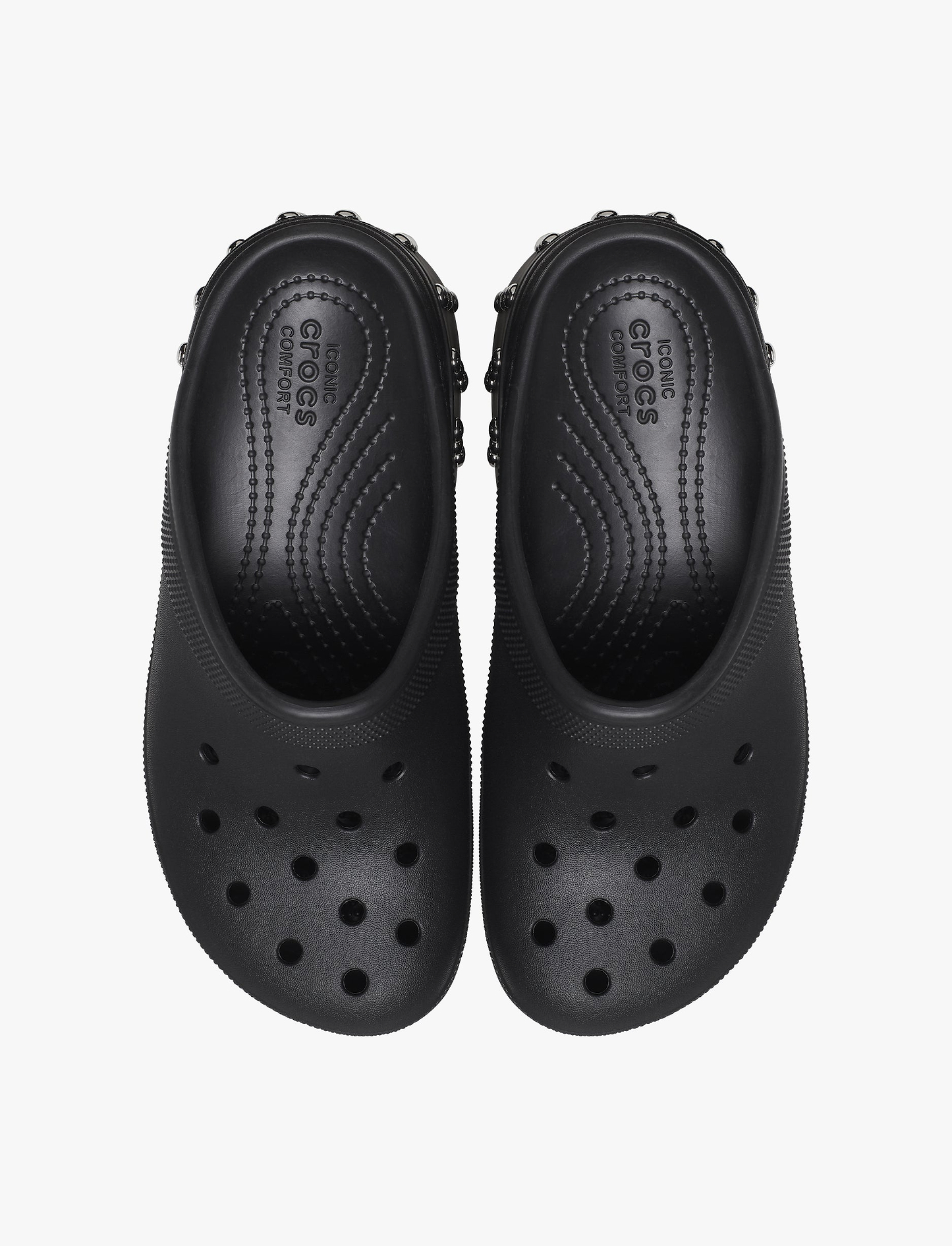 Crocs Siren Studded Clog - כפכפי פלטפורמה סיירן קרוקס בעיטור ניטים לנשים בצבע שחור