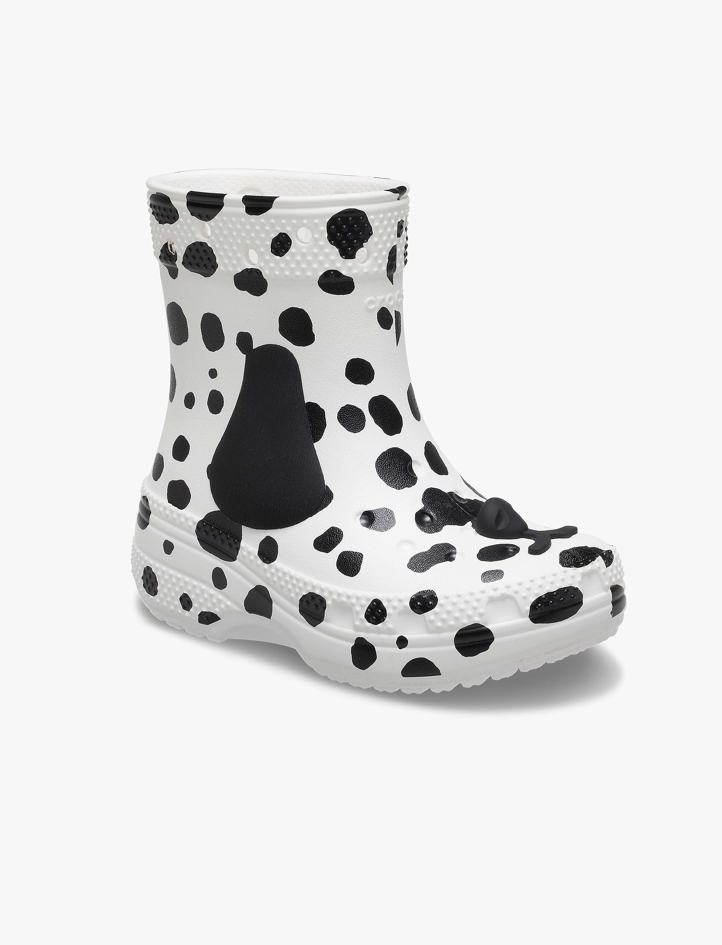 Crocs Classic I AM Dalmatian Boot T - מגפי קרוקס לילדים בהדפס דלמטים בצבע לבן/שחור