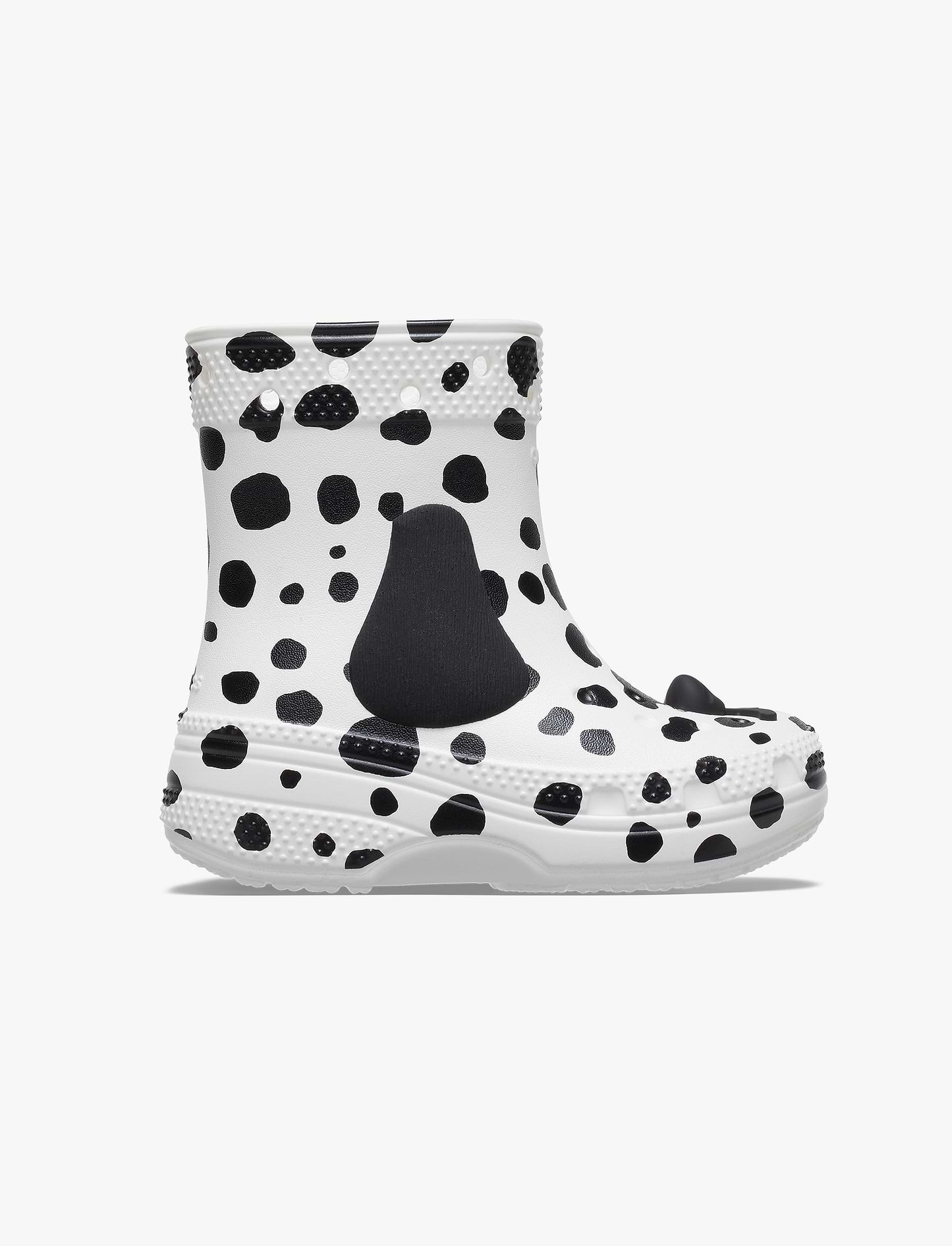 Crocs Classic I AM Dalmatian Boot T - מגפי קרוקס לילדים בהדפס דלמטים בצבע לבן/שחור