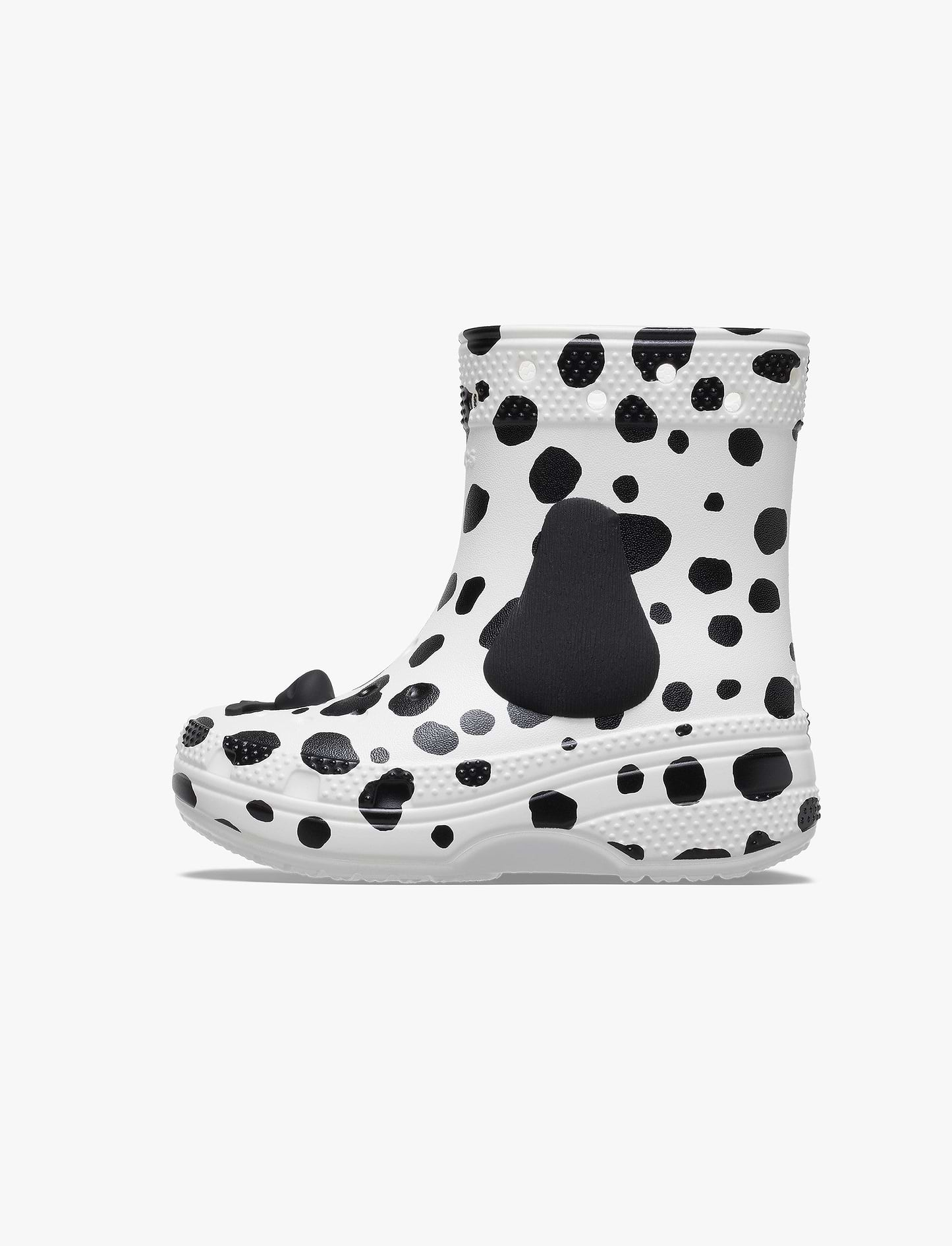 Crocs Classic I AM Dalmatian Boot T - מגפי קרוקס לילדים בהדפס דלמטים בצבע לבן/שחור