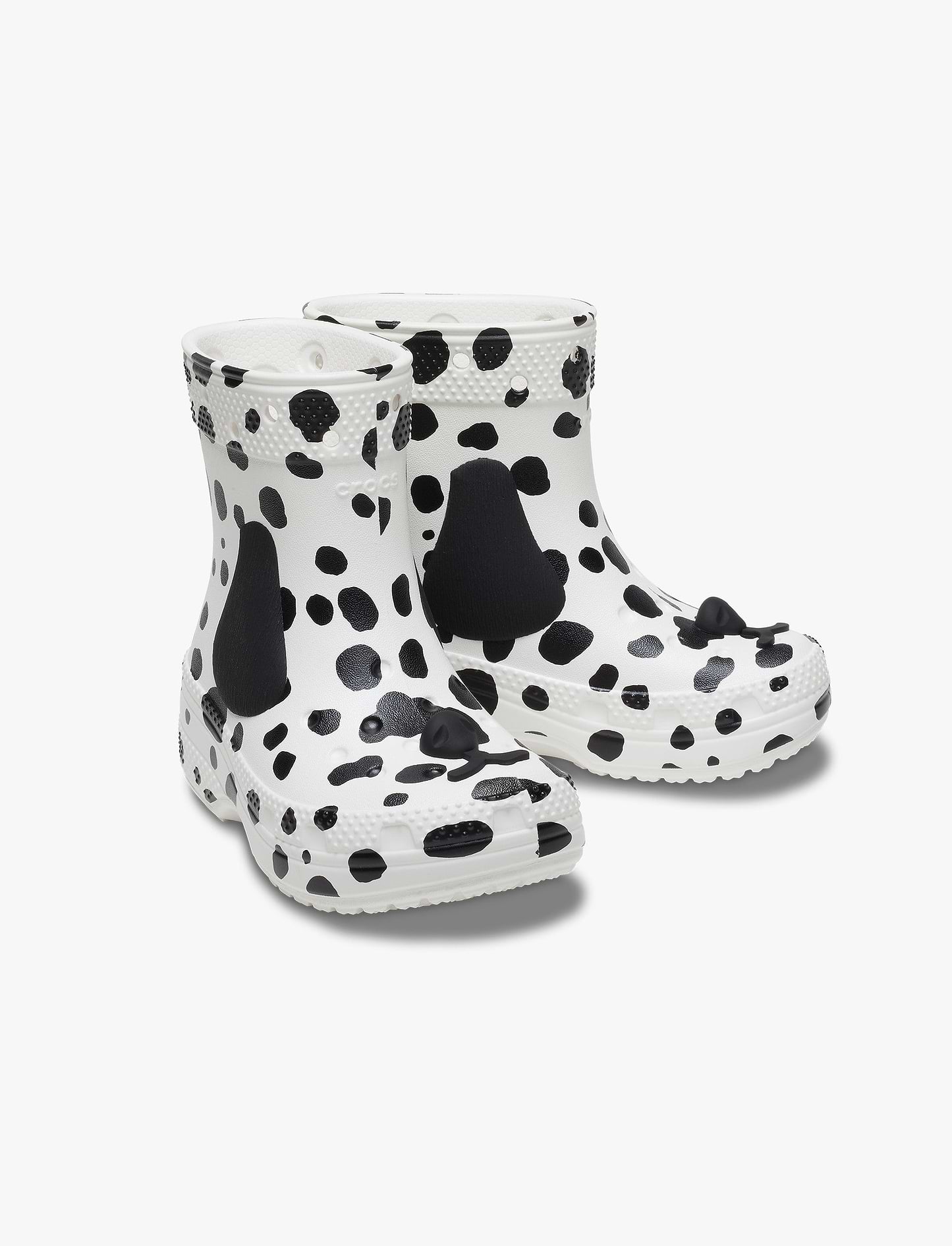 Crocs Classic I AM Dalmatian Boot T - מגפי קרוקס לילדים בהדפס דלמטים בצבע לבן/שחור