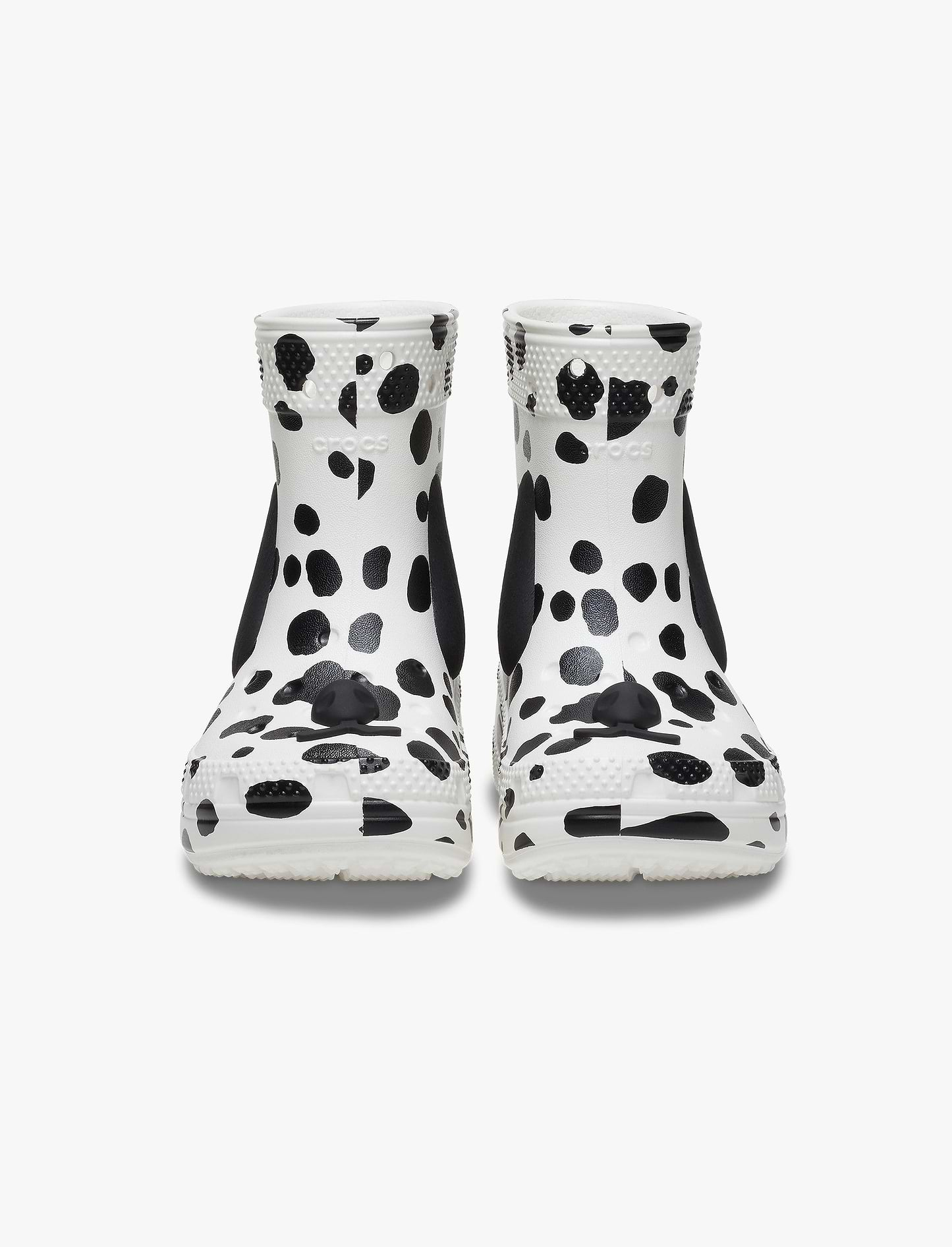 Crocs Classic I AM Dalmatian Boot T - מגפי קרוקס לילדים בהדפס דלמטים בצבע לבן/שחור