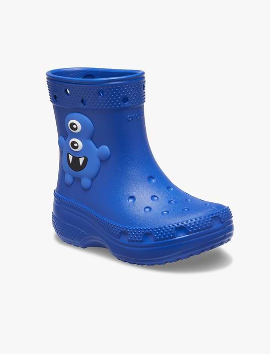 Crocs Classic I AM Monster Boot T - מגפי קרוקס לילדים בצבע כחול בהדפס המפלצות