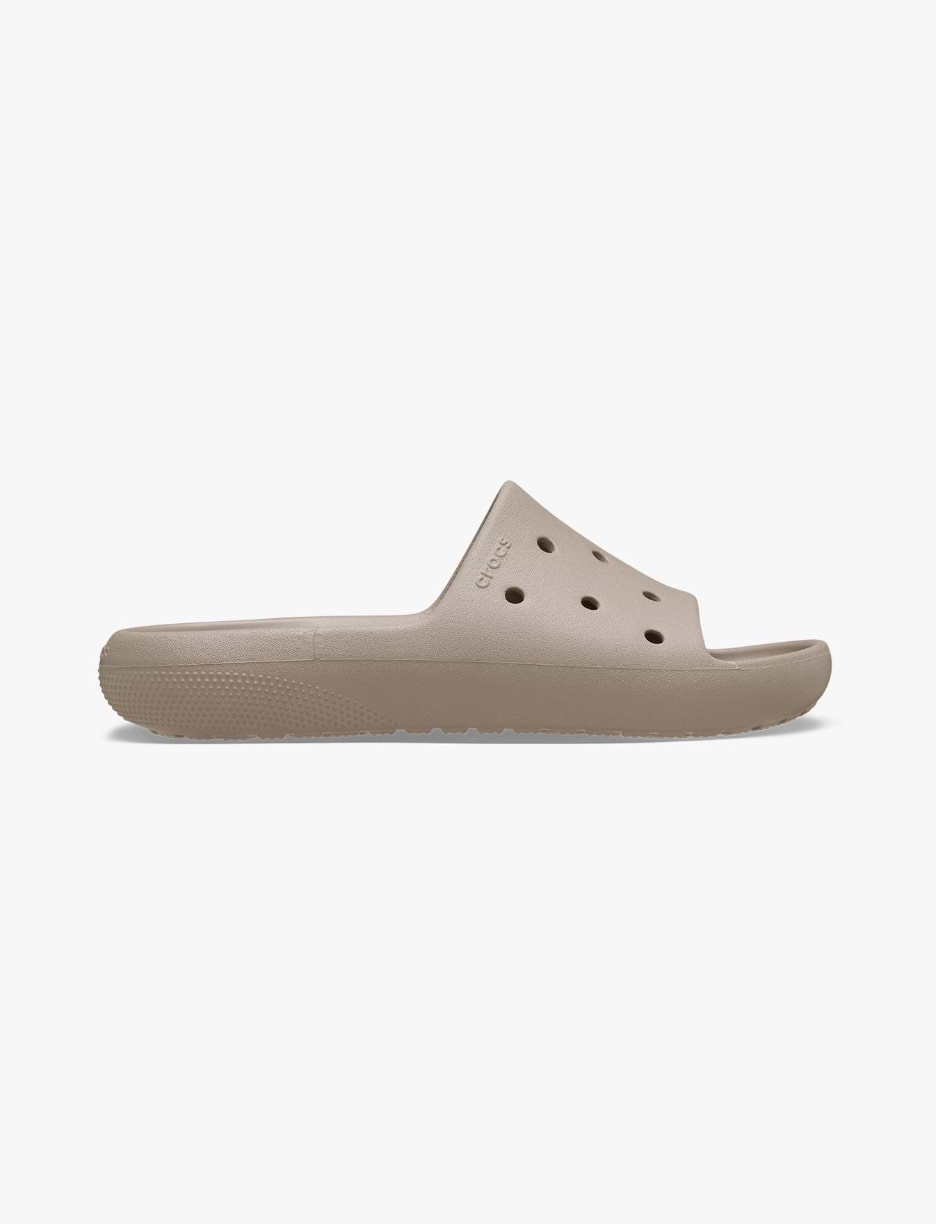 Crocs Classic Slide v2 - כפכפי סלייד קרוקס בצבע טאופ
