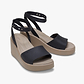 Crocs Brooklyn Ankle Strap Wedge - סנדלי פלטפורמה קרוקס לנשים בצבע שחור/משרום